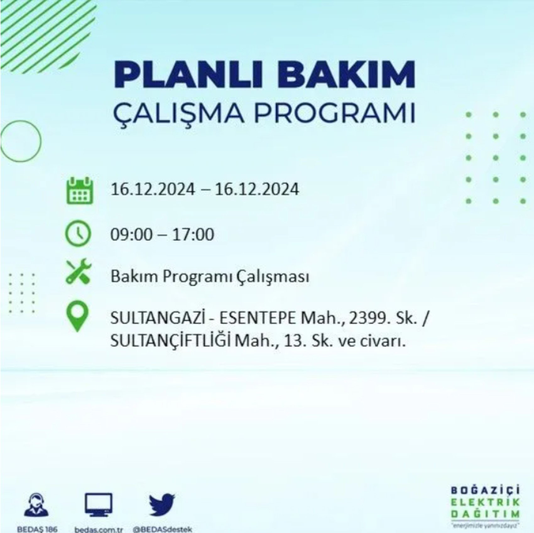 BEDAŞ açıkladı... İstanbul'da elektrik kesintisi: 16 Aralık'ta hangi mahalleler etkilenecek?