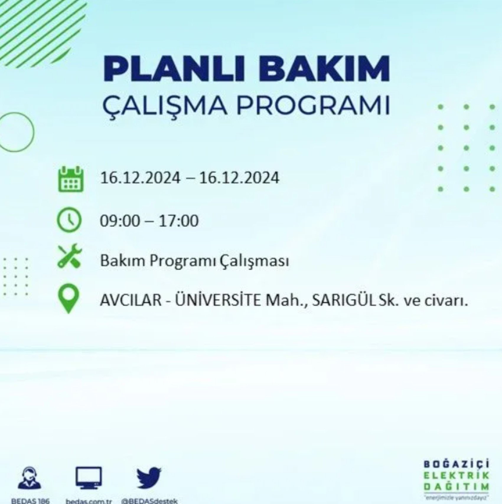 BEDAŞ açıkladı... İstanbul'da elektrik kesintisi: 16 Aralık'ta hangi mahalleler etkilenecek?