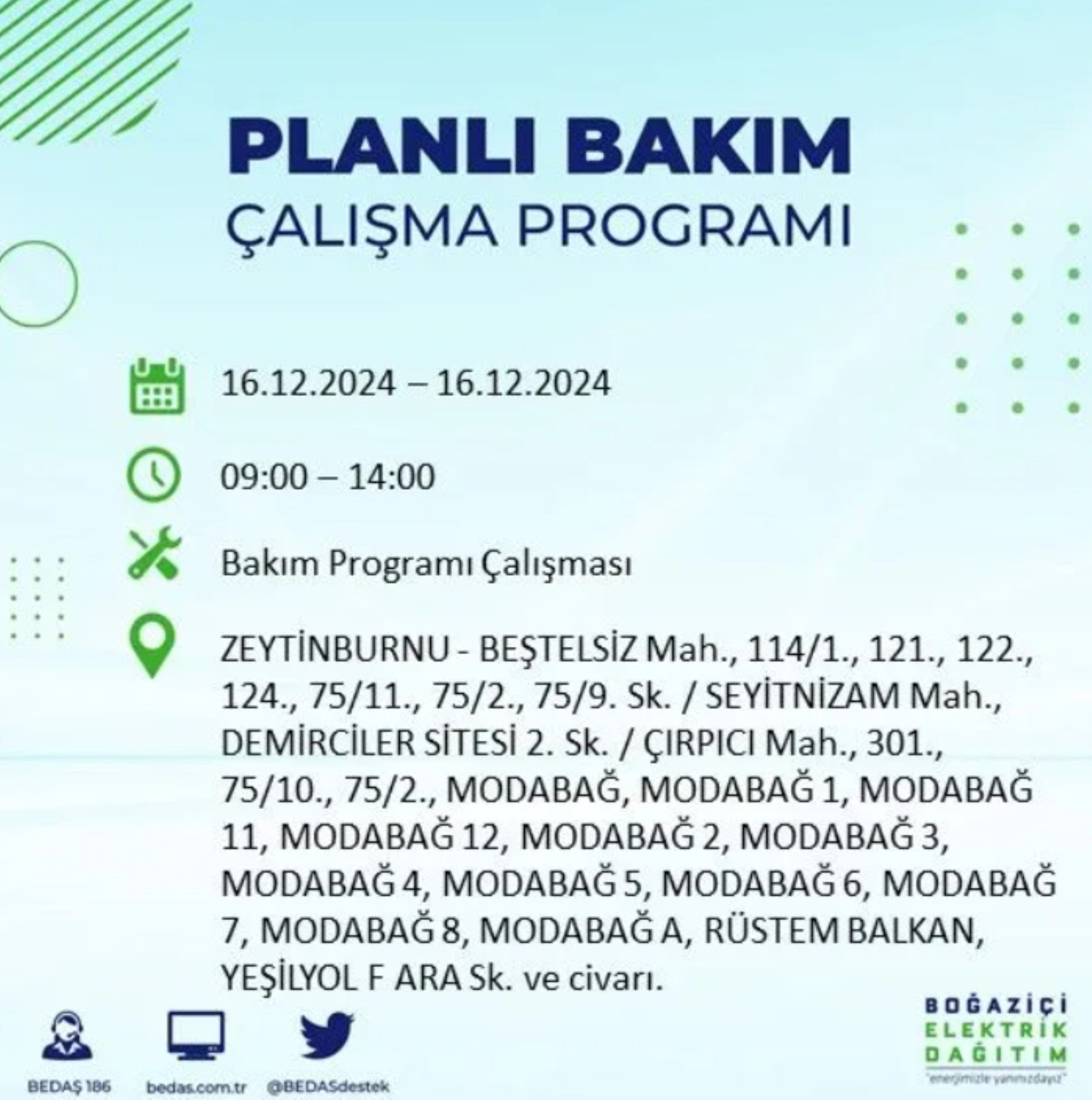 BEDAŞ açıkladı... İstanbul'da elektrik kesintisi: 16 Aralık'ta hangi mahalleler etkilenecek?