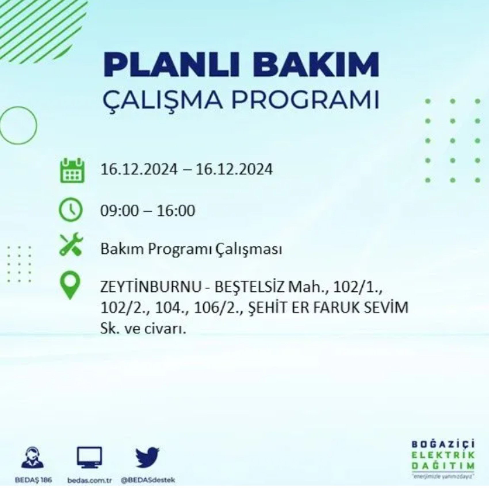 BEDAŞ açıkladı... İstanbul'da elektrik kesintisi: 16 Aralık'ta hangi mahalleler etkilenecek?