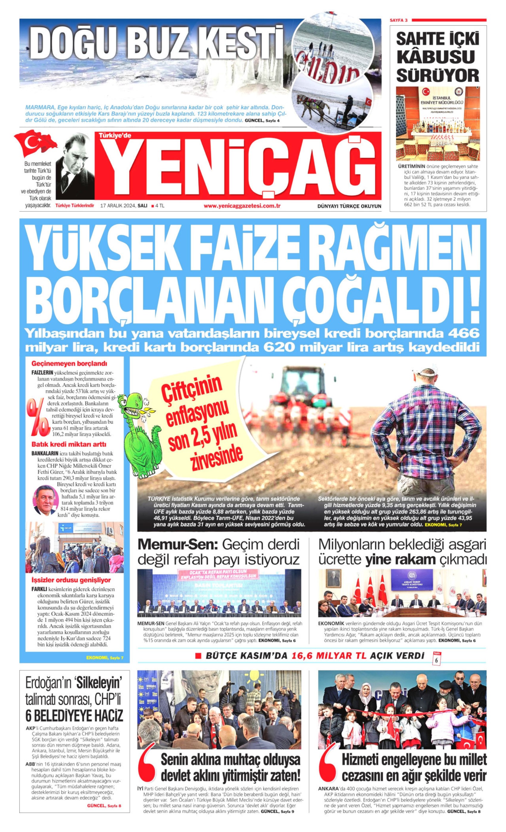 17 Aralık 2024 gazete manşetleri: Gazeteler, CHP'li belediyelere haciz işlemini nasıl gördü?