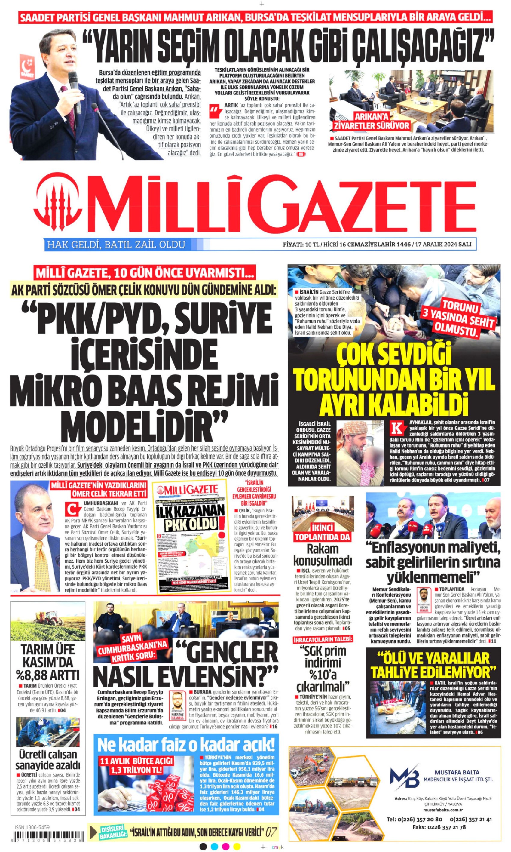 17 Aralık 2024 gazete manşetleri: Gazeteler, CHP'li belediyelere haciz işlemini nasıl gördü?