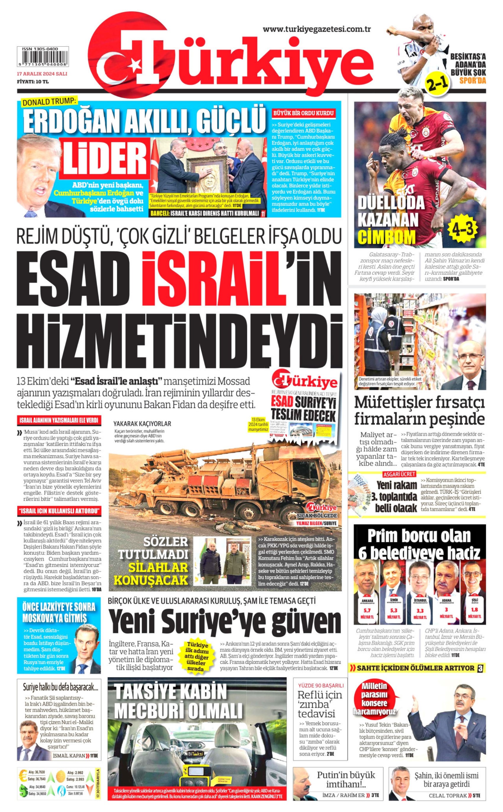 17 Aralık 2024 gazete manşetleri: Gazeteler, CHP'li belediyelere haciz işlemini nasıl gördü?