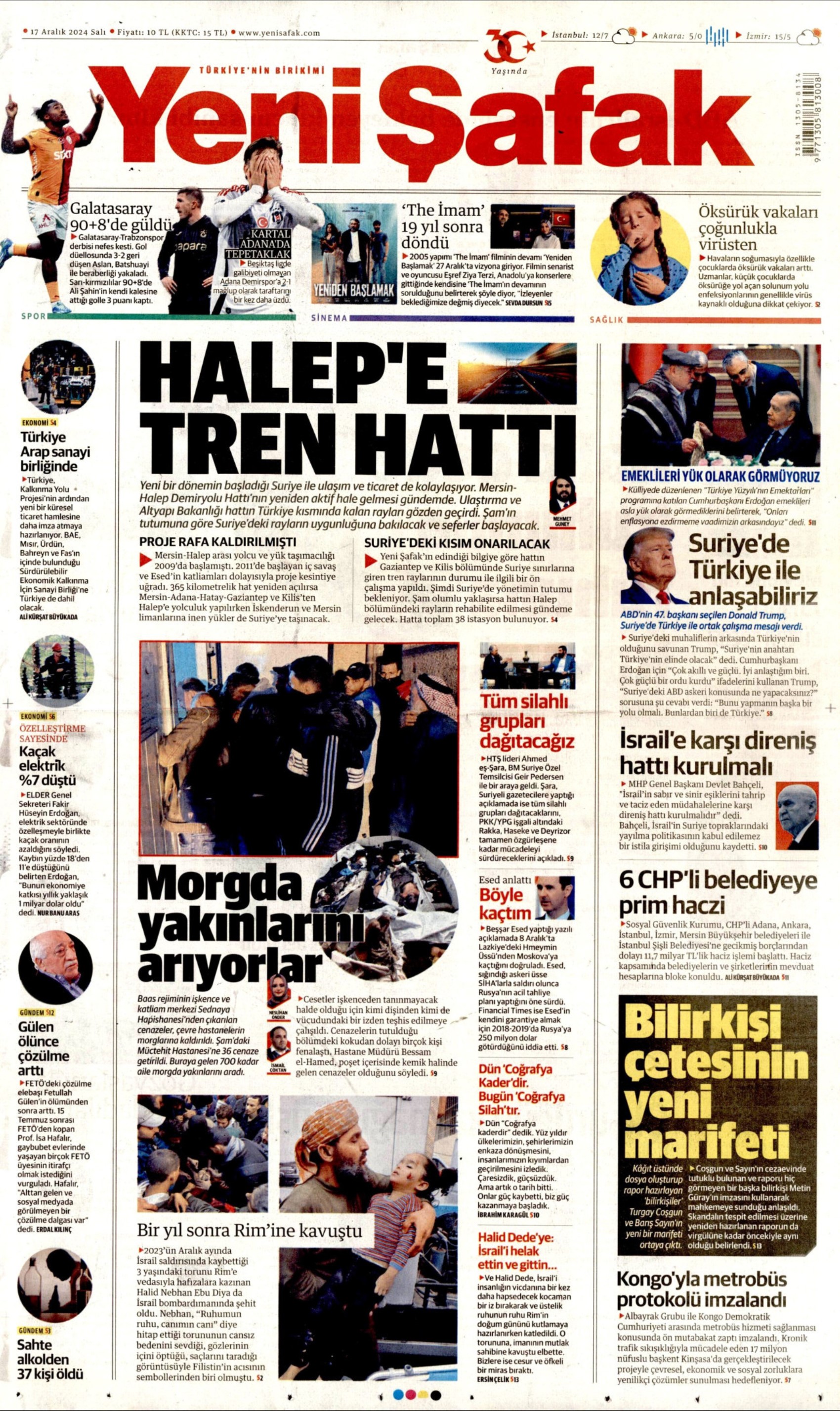 17 Aralık 2024 gazete manşetleri: Gazeteler, CHP'li belediyelere haciz işlemini nasıl gördü?