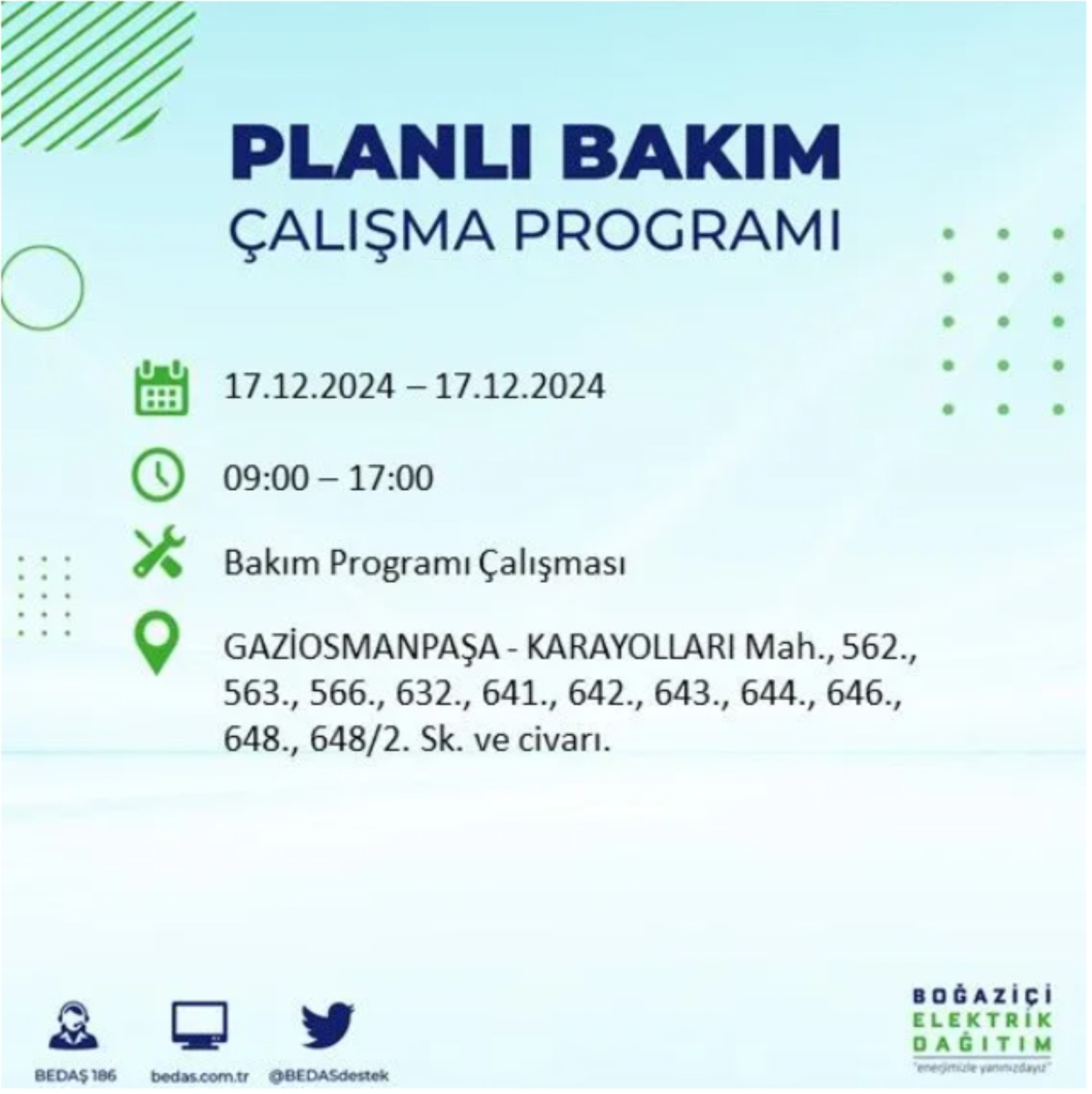 BEDAŞ açıkladı... İstanbul'da elektrik kesintisi: 17 Aralık'ta hangi mahalleler etkilenecek?