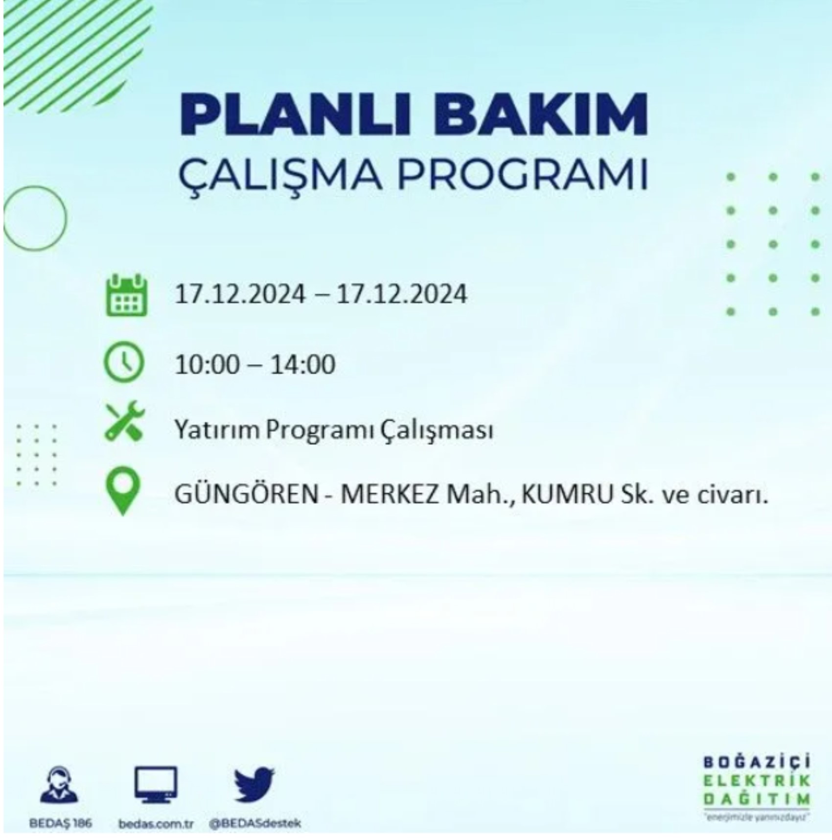 BEDAŞ açıkladı... İstanbul'da elektrik kesintisi: 17 Aralık'ta hangi mahalleler etkilenecek?