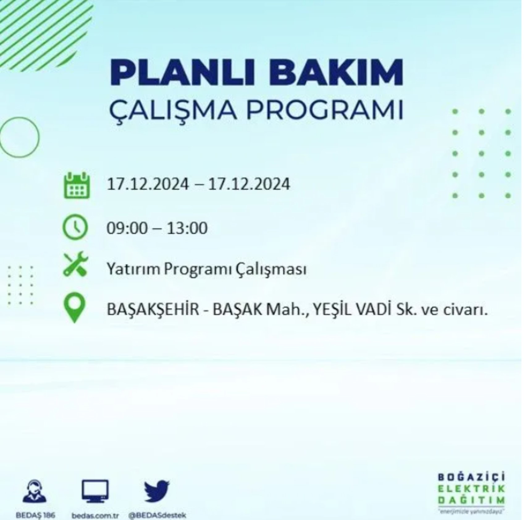 BEDAŞ açıkladı... İstanbul'da elektrik kesintisi: 17 Aralık'ta hangi mahalleler etkilenecek?