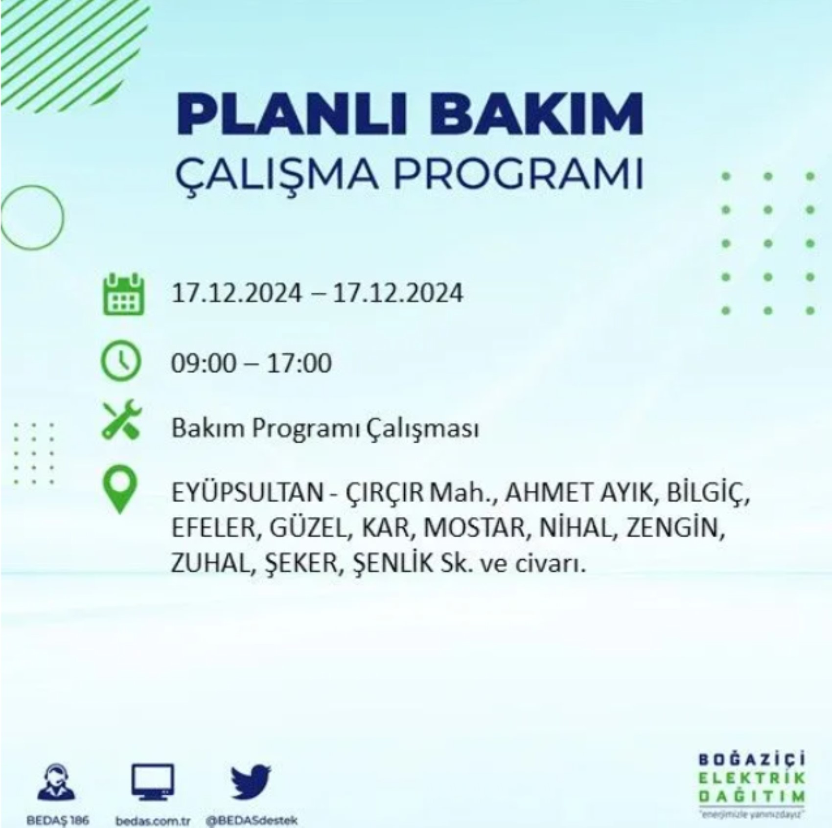 BEDAŞ açıkladı... İstanbul'da elektrik kesintisi: 17 Aralık'ta hangi mahalleler etkilenecek?