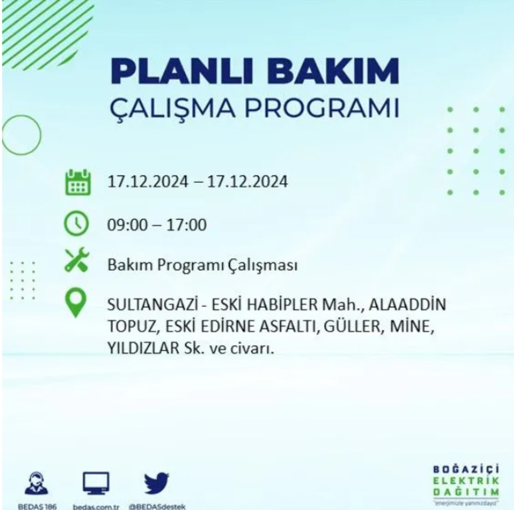 BEDAŞ açıkladı... İstanbul'da elektrik kesintisi: 17 Aralık'ta hangi mahalleler etkilenecek?