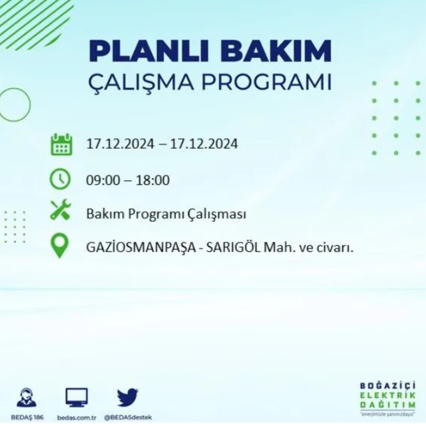 BEDAŞ açıkladı... İstanbul'da elektrik kesintisi: 17 Aralık'ta hangi mahalleler etkilenecek?