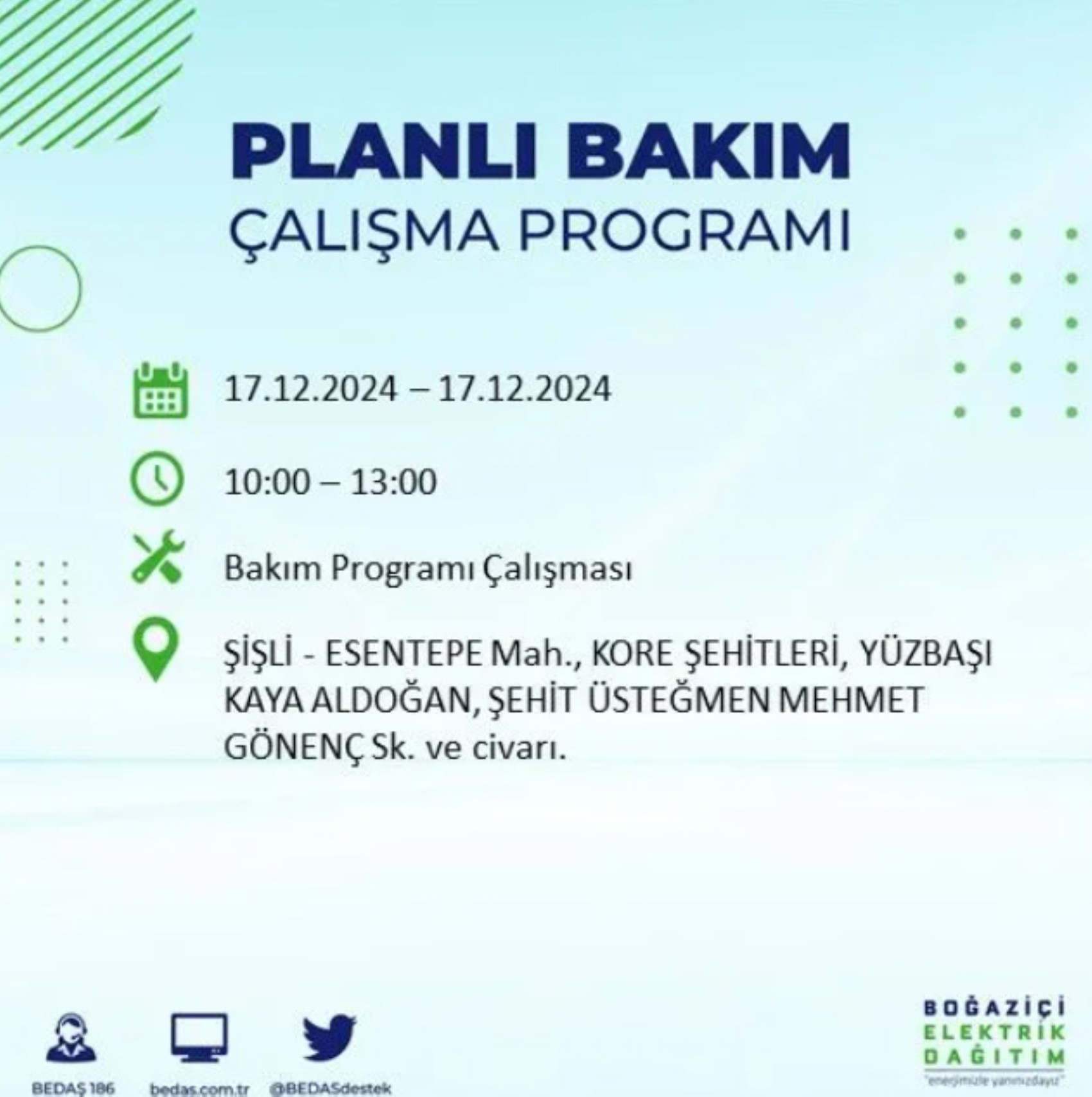 BEDAŞ açıkladı... İstanbul'da elektrik kesintisi: 17 Aralık'ta hangi mahalleler etkilenecek?