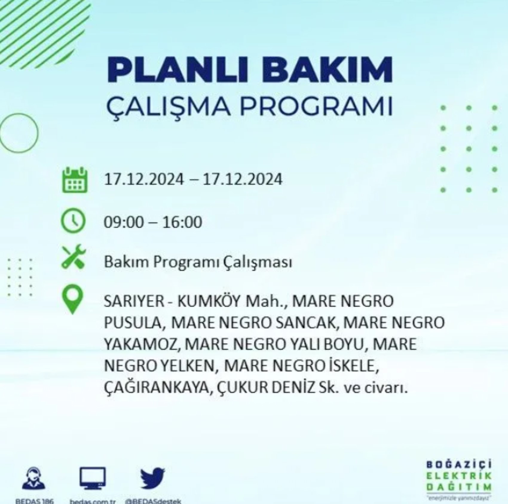 BEDAŞ açıkladı... İstanbul'da elektrik kesintisi: 17 Aralık'ta hangi mahalleler etkilenecek?