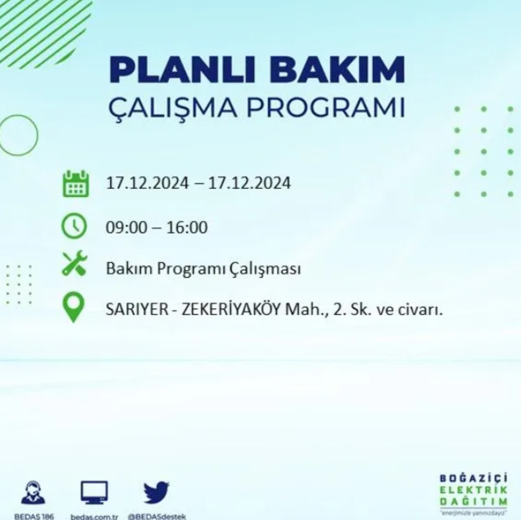 BEDAŞ açıkladı... İstanbul'da elektrik kesintisi: 17 Aralık'ta hangi mahalleler etkilenecek?