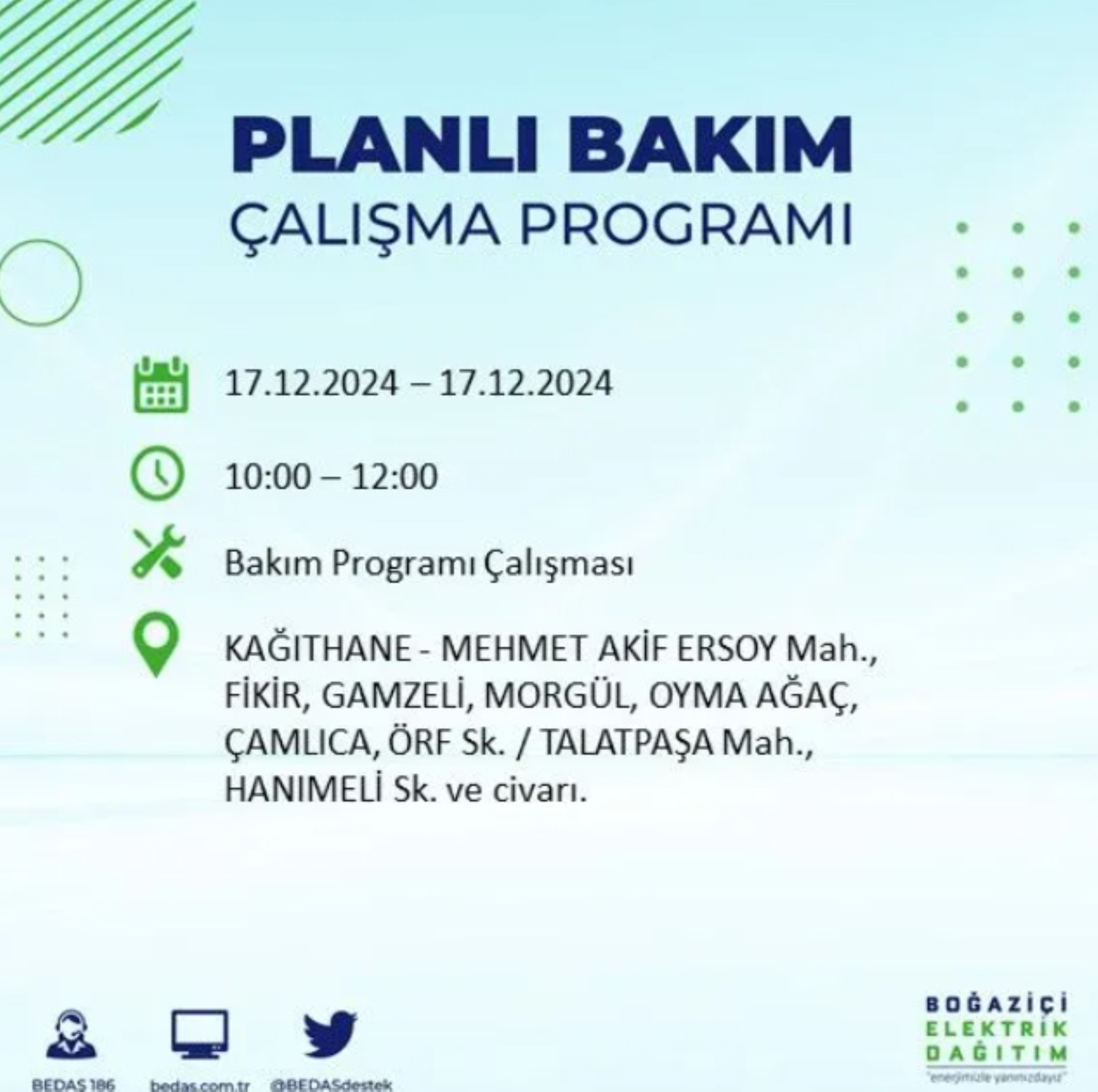 BEDAŞ açıkladı... İstanbul'da elektrik kesintisi: 17 Aralık'ta hangi mahalleler etkilenecek?