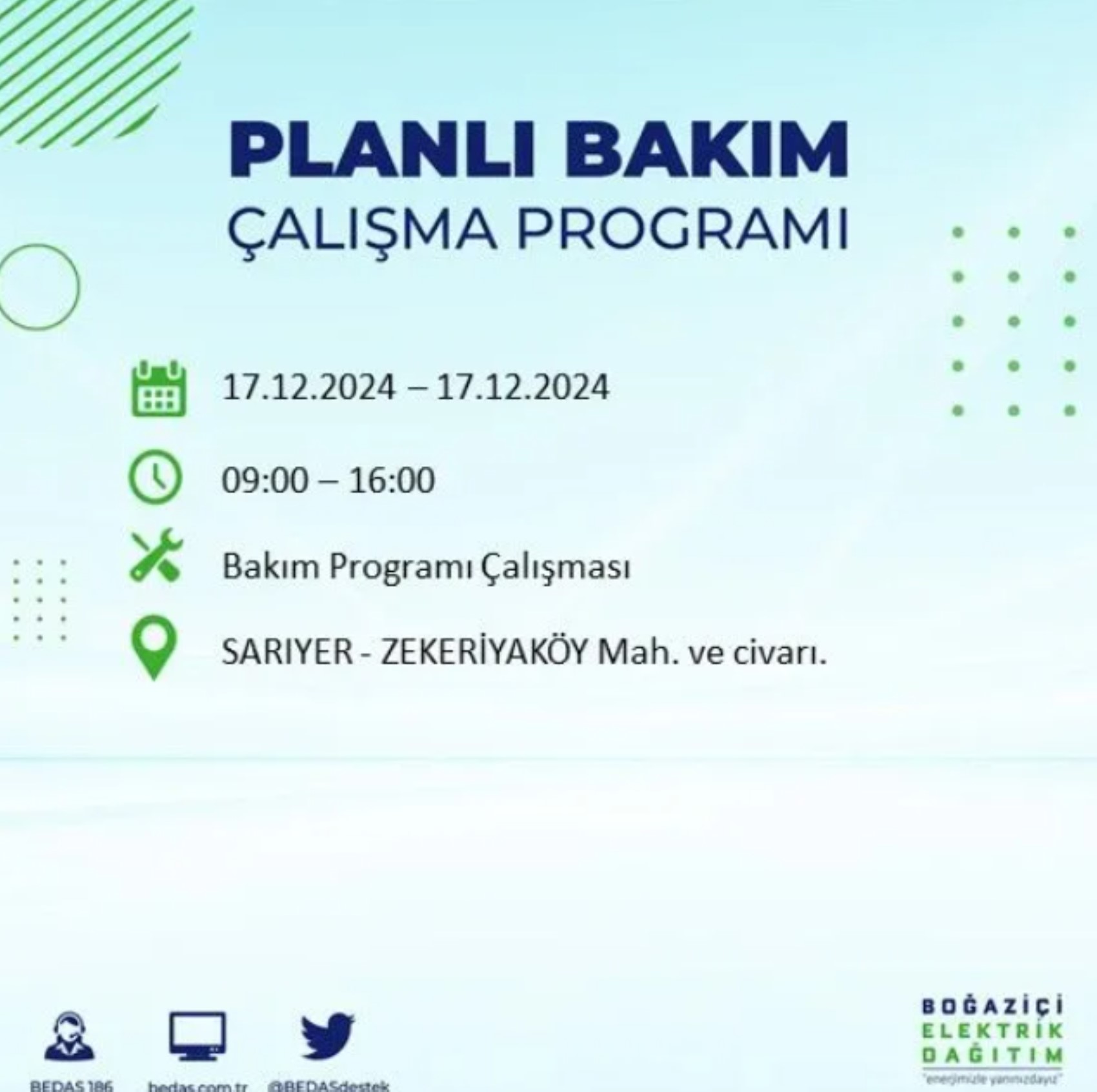 BEDAŞ açıkladı... İstanbul'da elektrik kesintisi: 17 Aralık'ta hangi mahalleler etkilenecek?