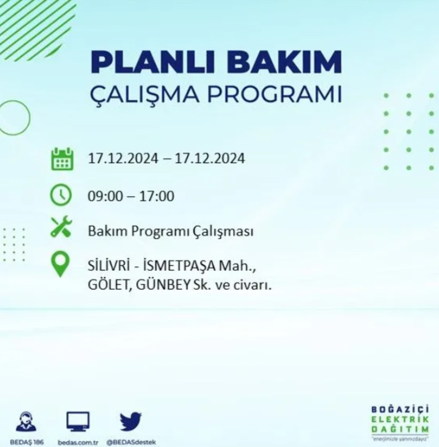 BEDAŞ açıkladı... İstanbul'da elektrik kesintisi: 17 Aralık'ta hangi mahalleler etkilenecek?