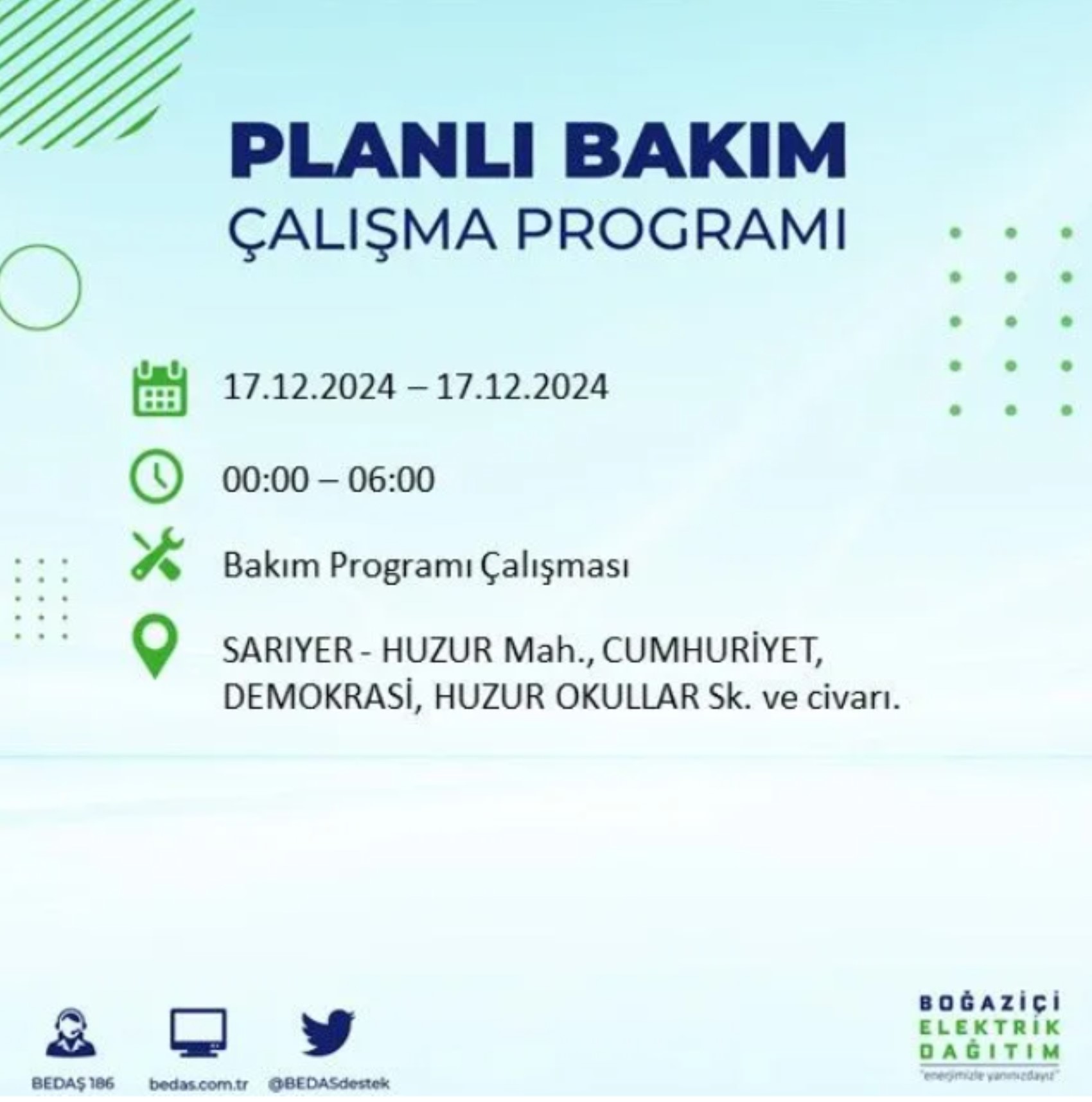 BEDAŞ açıkladı... İstanbul'da elektrik kesintisi: 17 Aralık'ta hangi mahalleler etkilenecek?