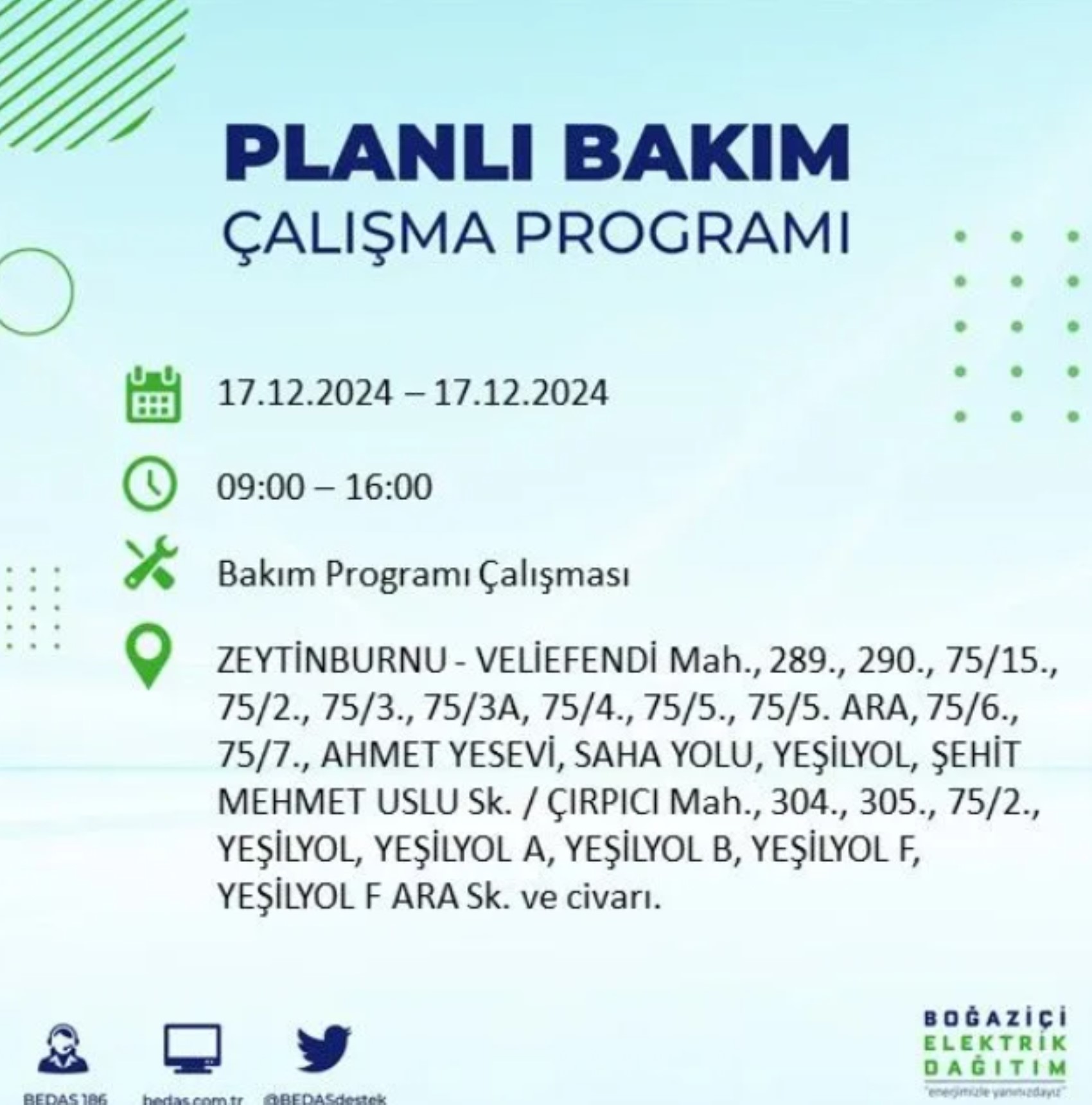 BEDAŞ açıkladı... İstanbul'da elektrik kesintisi: 17 Aralık'ta hangi mahalleler etkilenecek?