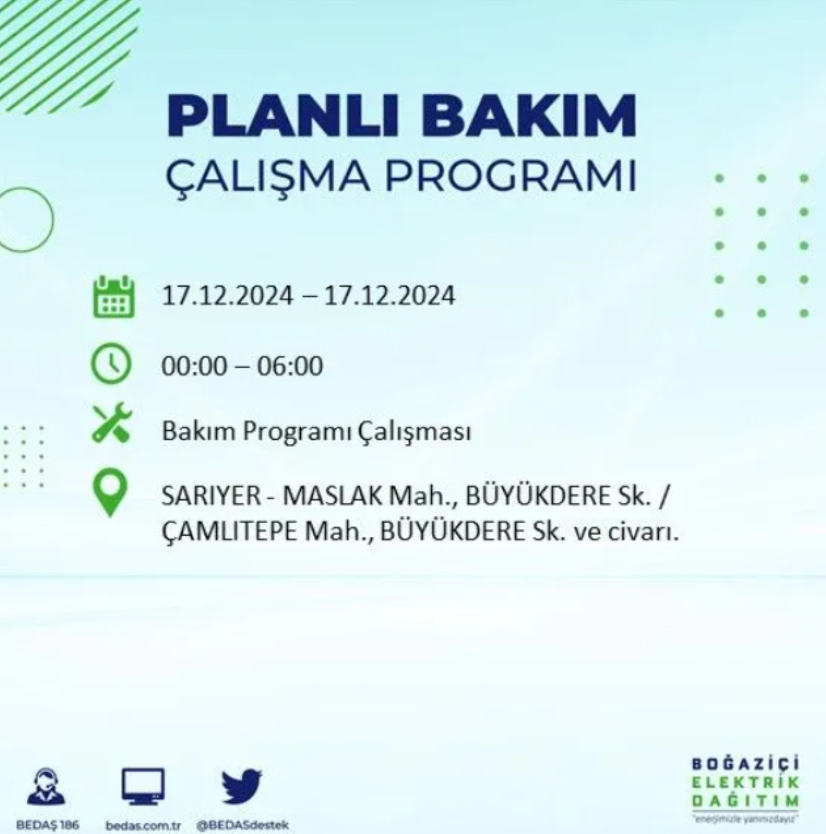 BEDAŞ açıkladı... İstanbul'da elektrik kesintisi: 17 Aralık'ta hangi mahalleler etkilenecek?