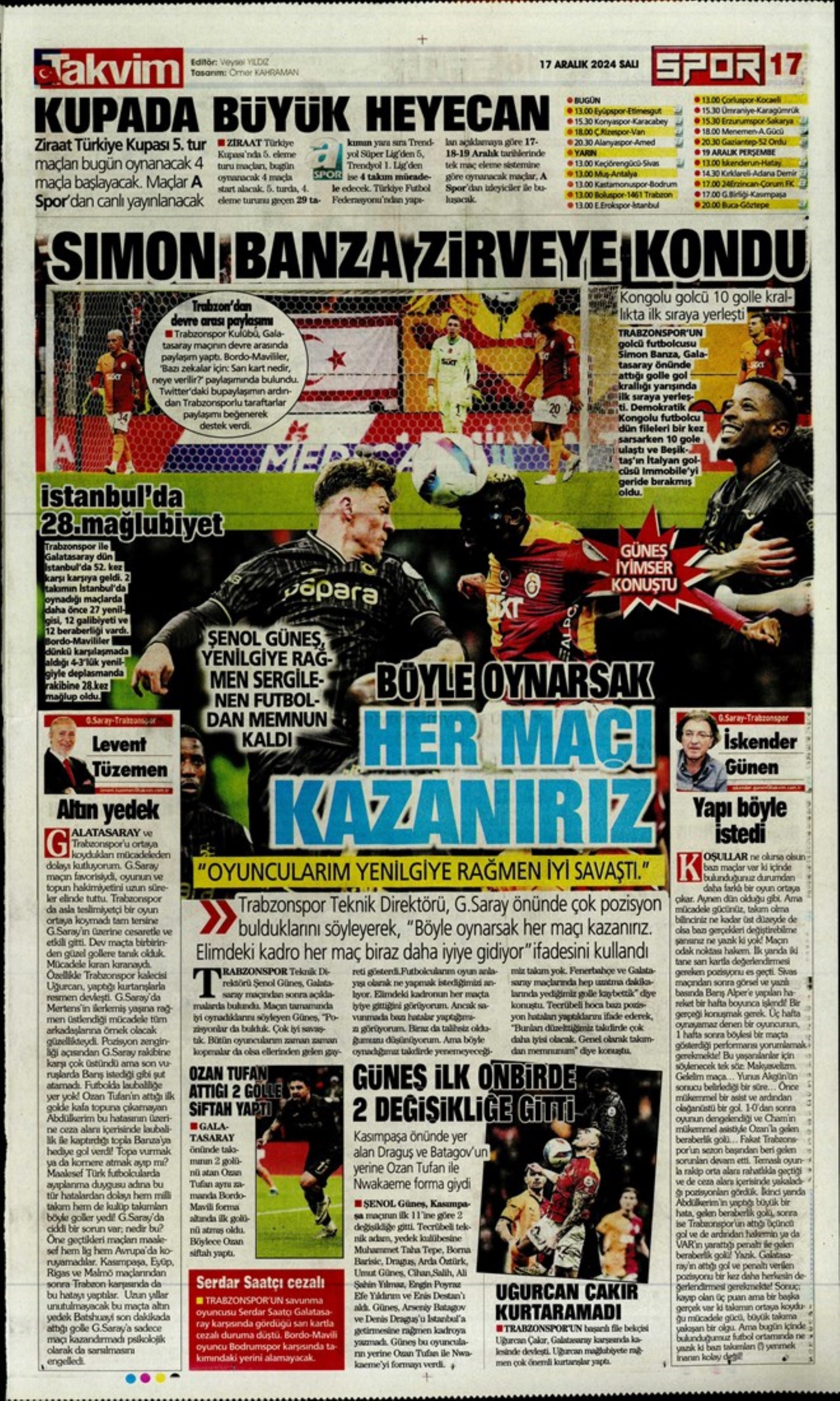 Tempesta Galatasaray al 90'+8: le prime pagine dello sport (17 dicembre)