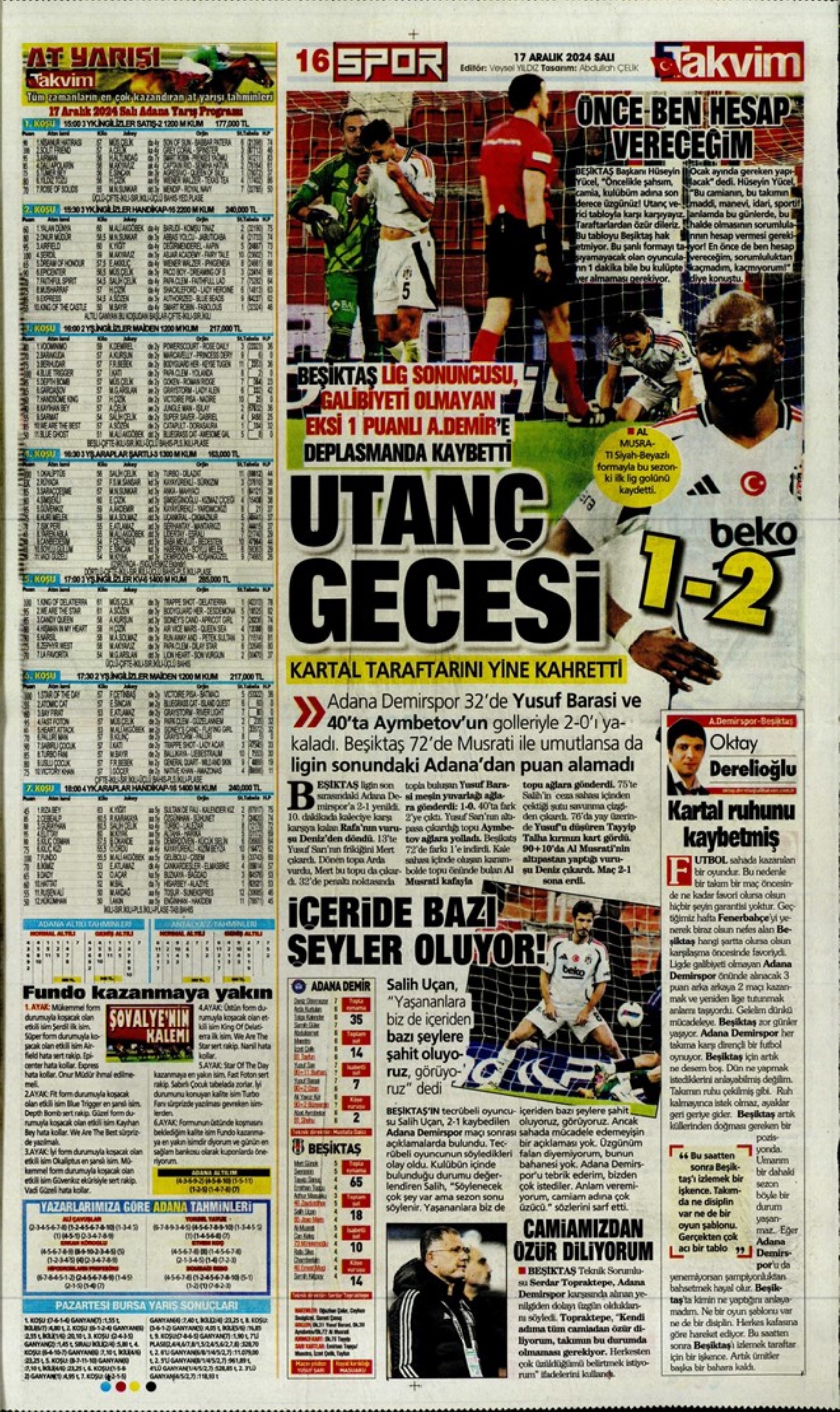 Tempesta Galatasaray al 90'+8: le prime pagine dello sport (17 dicembre)