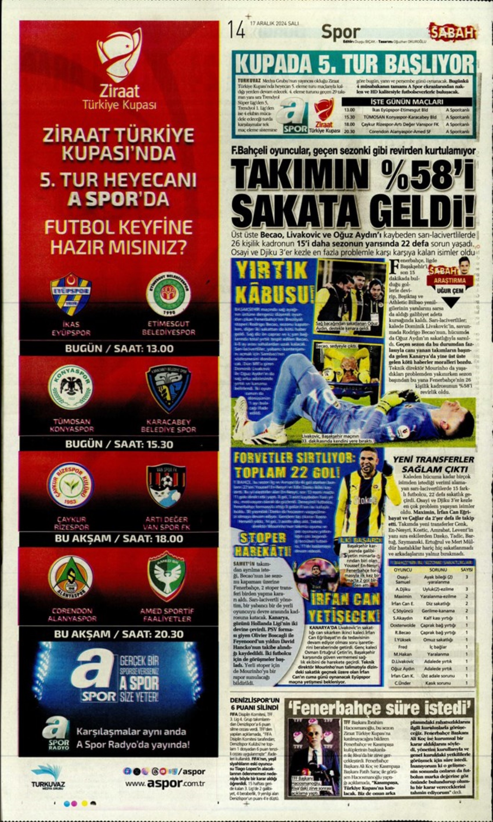 Tempesta Galatasaray al 90'+8: le prime pagine dello sport (17 dicembre)