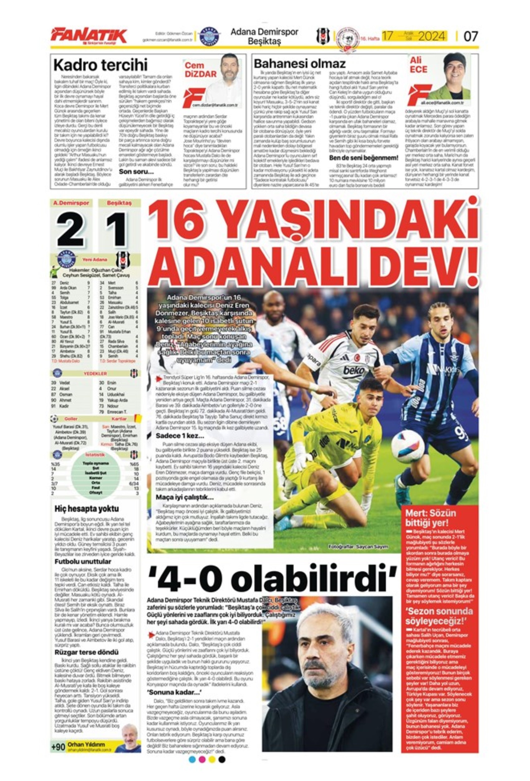 Tempesta Galatasaray al 90'+8: le prime pagine dello sport (17 dicembre)