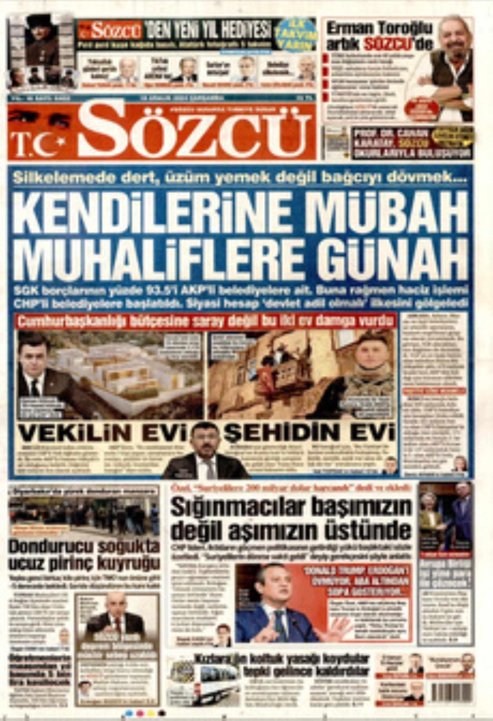 18 Aralık 2024 gazete manşetleri... Gazeteler, Erdoğan ve von der Leyen  görüşmesini nasıl değerlendirdi? Yeni bir göç dalgası tehlikesi