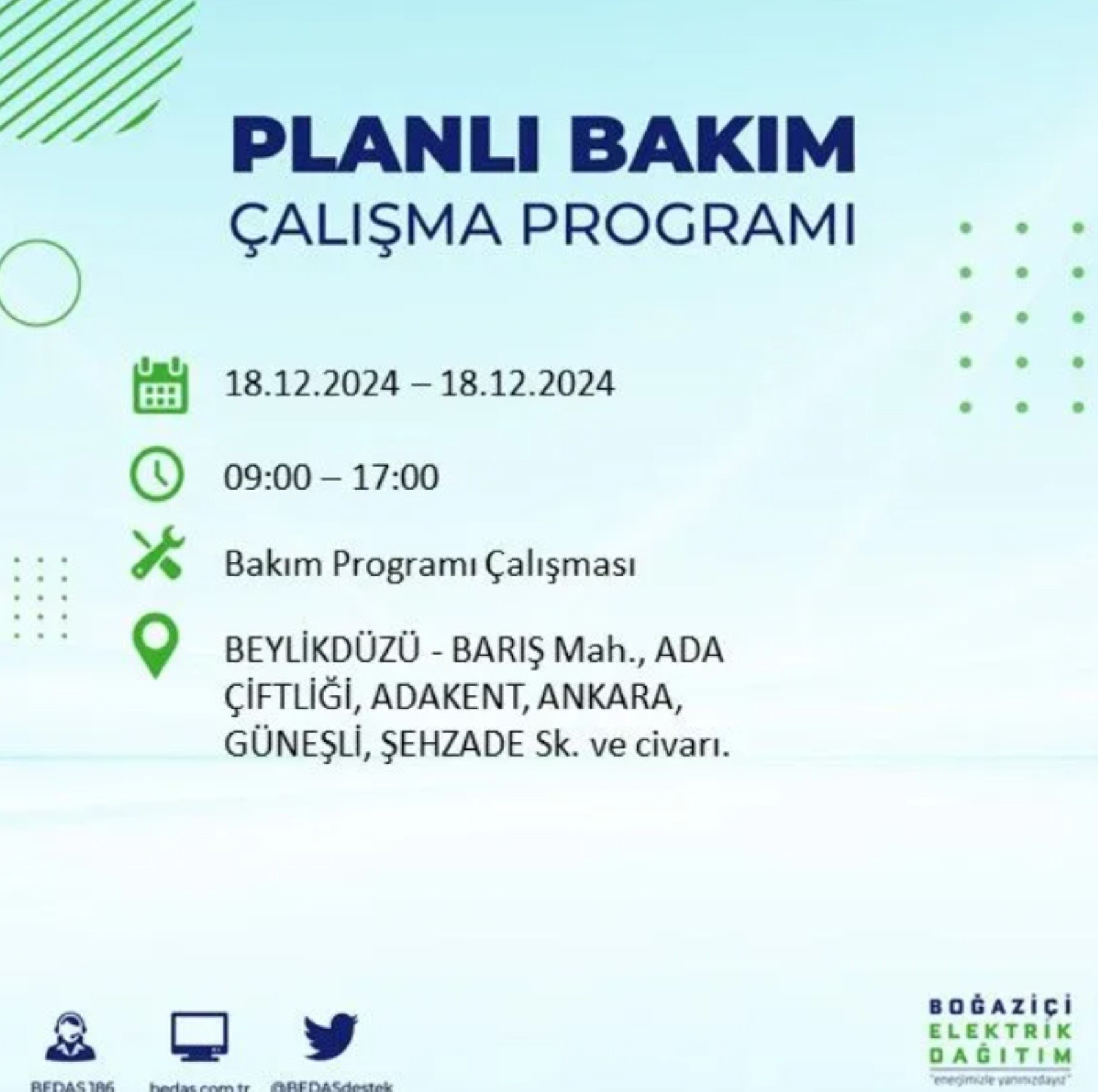 BEDAŞ açıkladı... İstanbul'da elektrik kesintisi: 18 Aralık'ta hangi mahalleler etkilenecek?