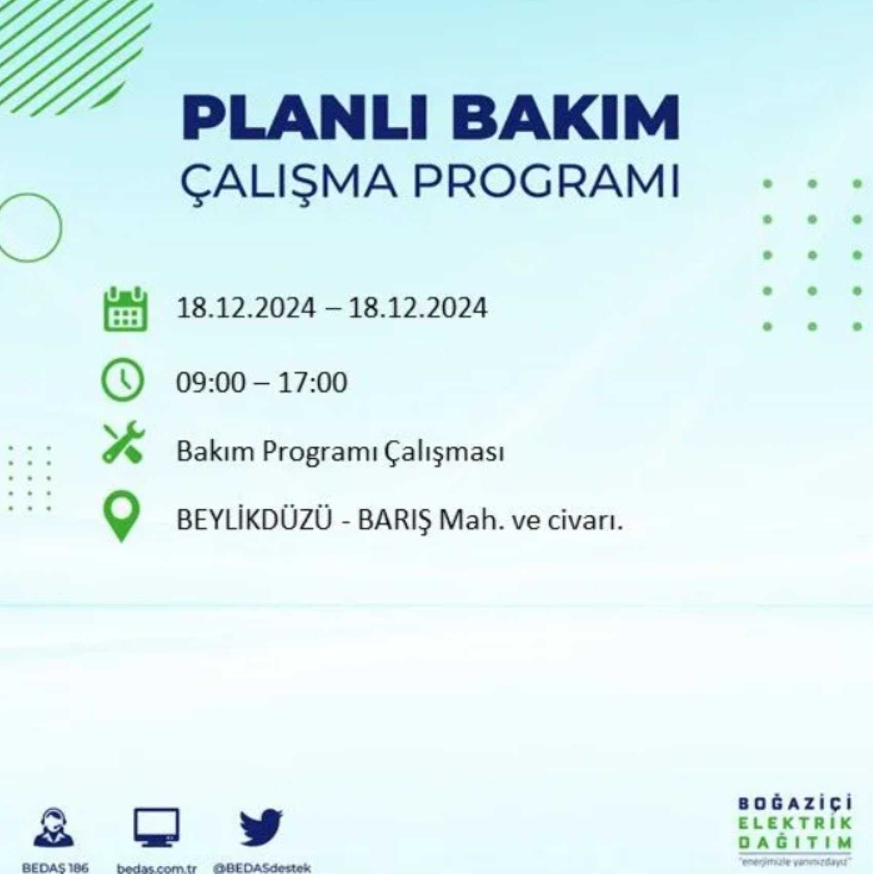 BEDAŞ açıkladı... İstanbul'da elektrik kesintisi: 18 Aralık'ta hangi mahalleler etkilenecek?