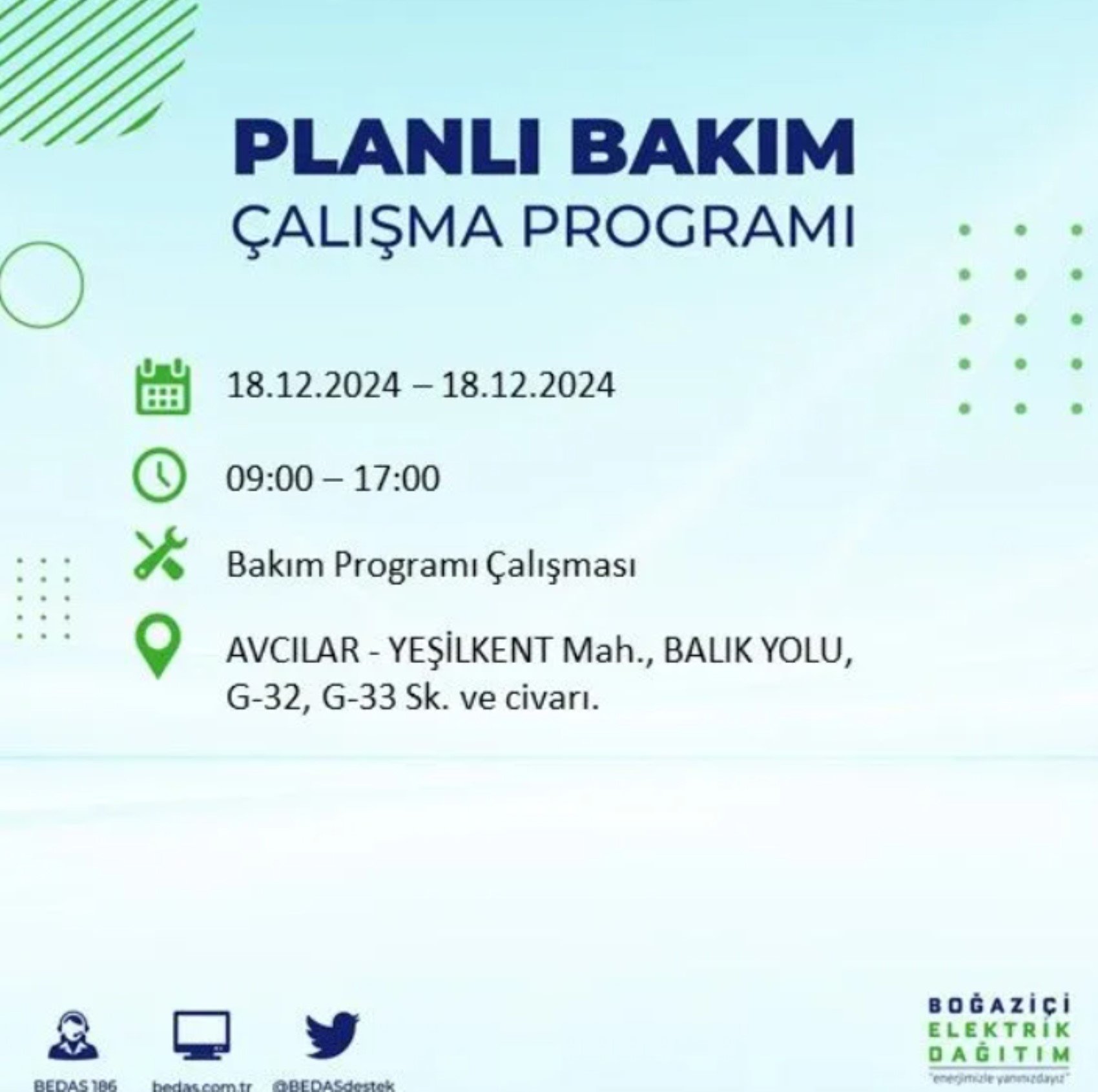 BEDAŞ açıkladı... İstanbul'da elektrik kesintisi: 18 Aralık'ta hangi mahalleler etkilenecek?