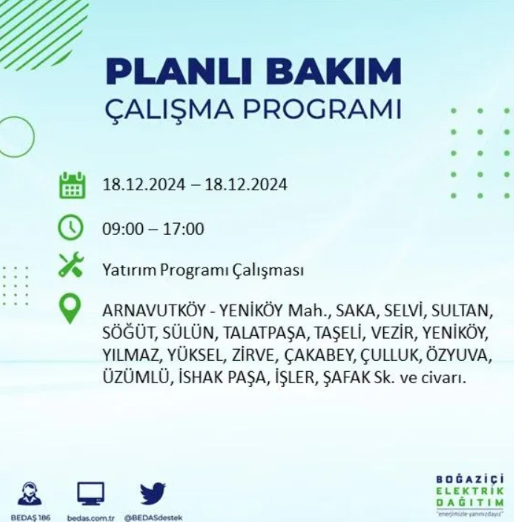 BEDAŞ açıkladı... İstanbul'da elektrik kesintisi: 18 Aralık'ta hangi mahalleler etkilenecek?