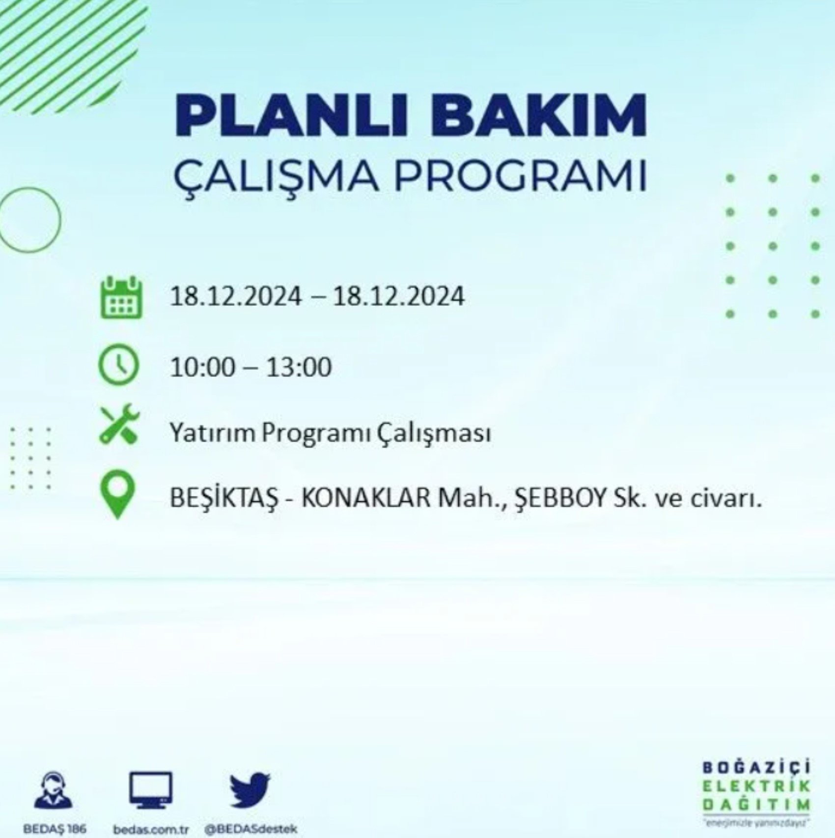 BEDAŞ açıkladı... İstanbul'da elektrik kesintisi: 18 Aralık'ta hangi mahalleler etkilenecek?