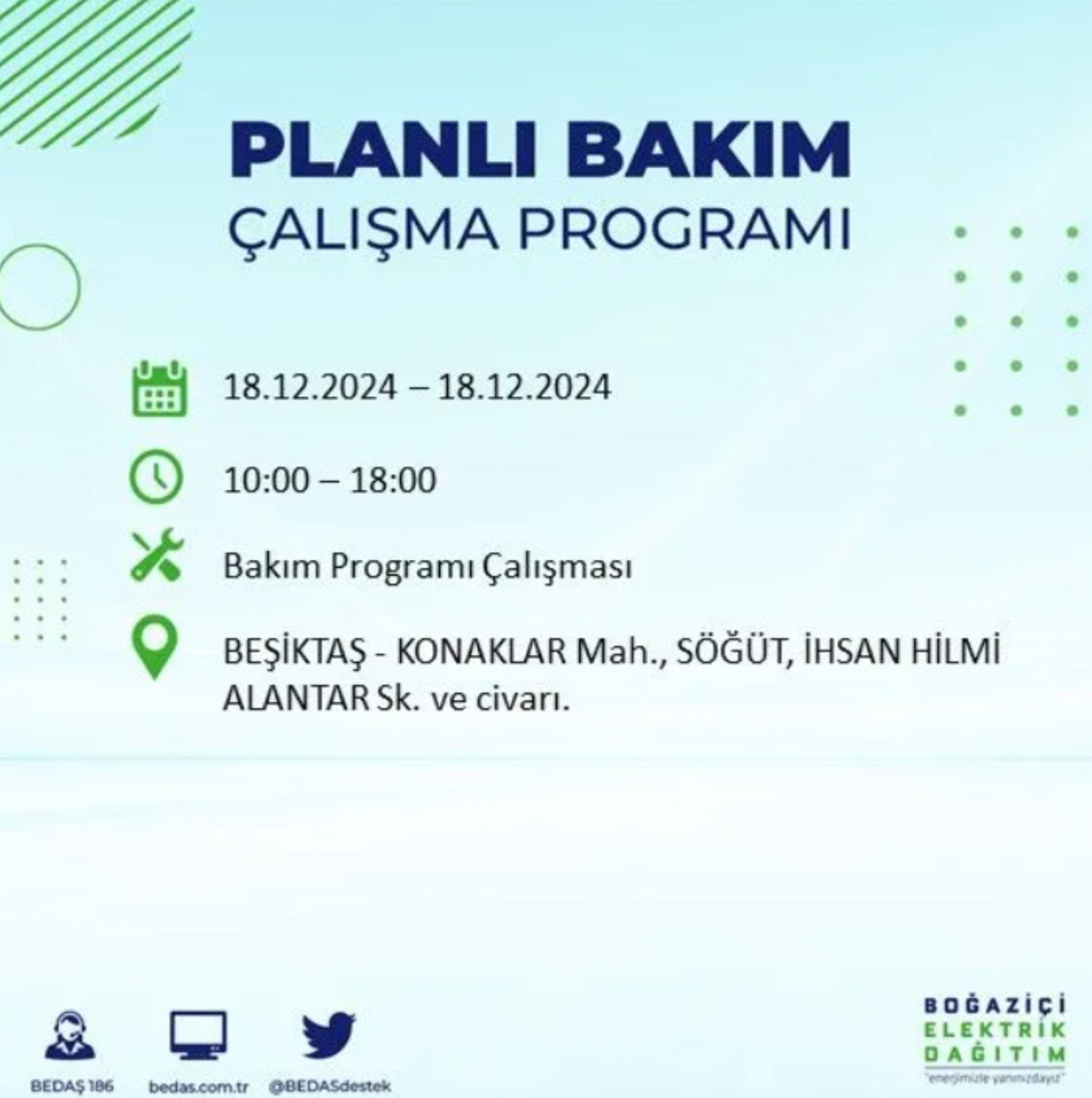 BEDAŞ açıkladı... İstanbul'da elektrik kesintisi: 18 Aralık'ta hangi mahalleler etkilenecek?