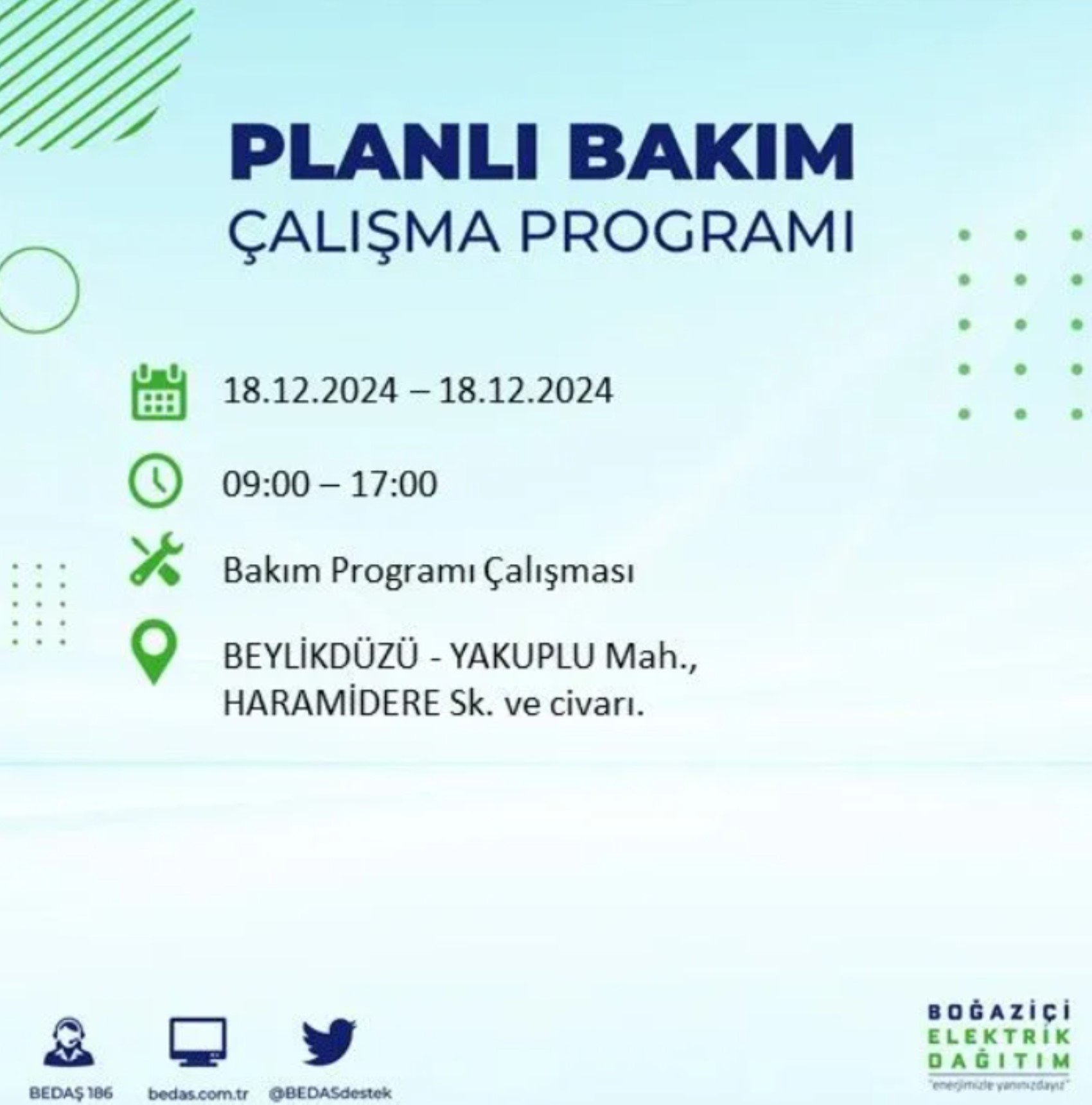 BEDAŞ açıkladı... İstanbul'da elektrik kesintisi: 18 Aralık'ta hangi mahalleler etkilenecek?