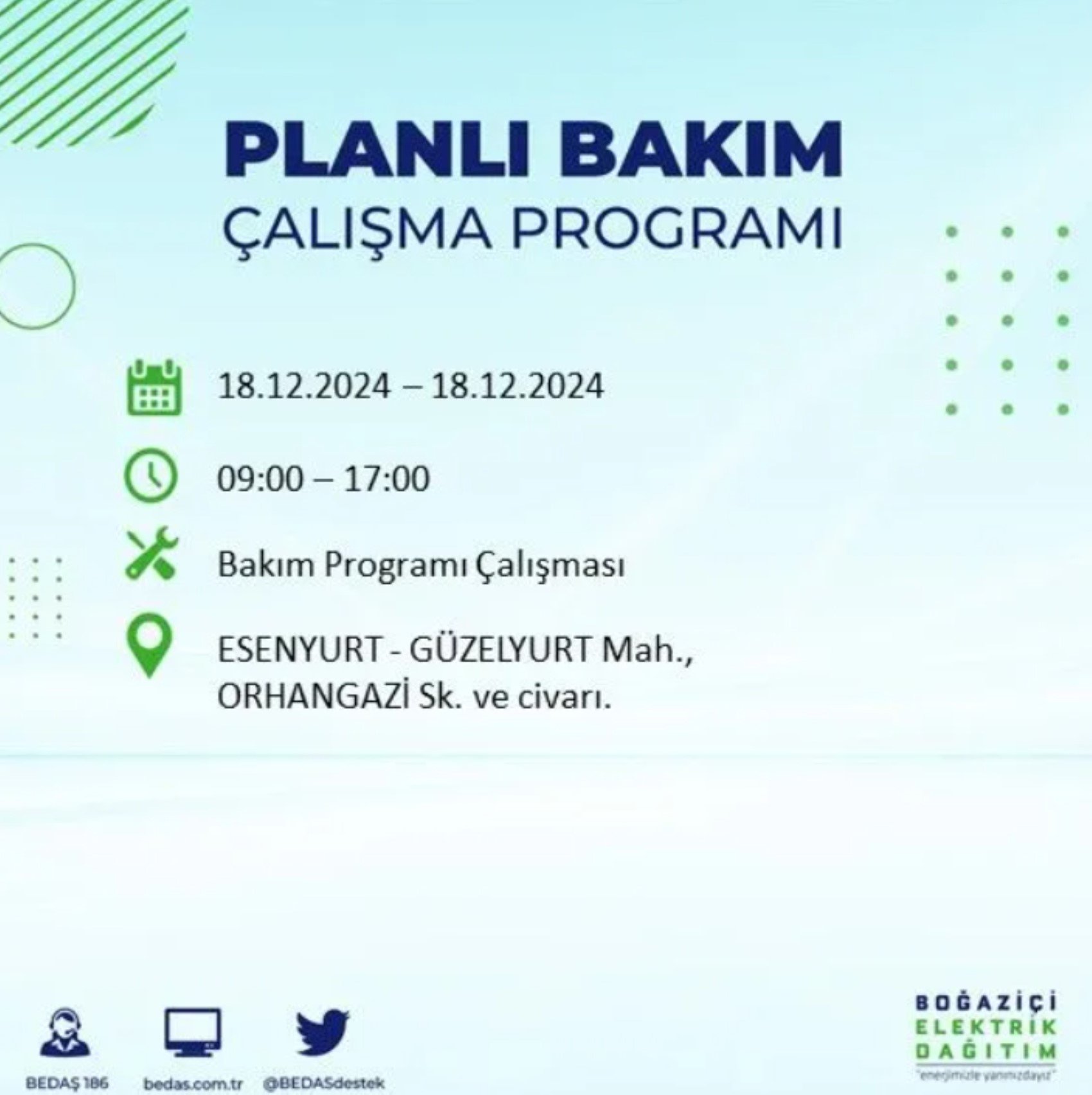 BEDAŞ açıkladı... İstanbul'da elektrik kesintisi: 18 Aralık'ta hangi mahalleler etkilenecek?