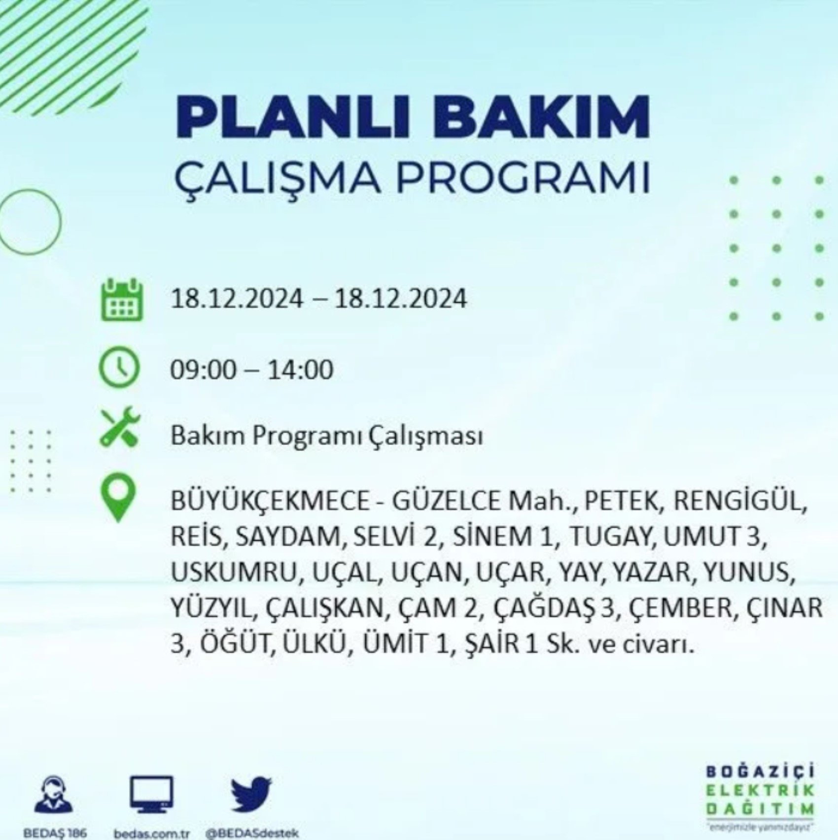 BEDAŞ açıkladı... İstanbul'da elektrik kesintisi: 18 Aralık'ta hangi mahalleler etkilenecek?