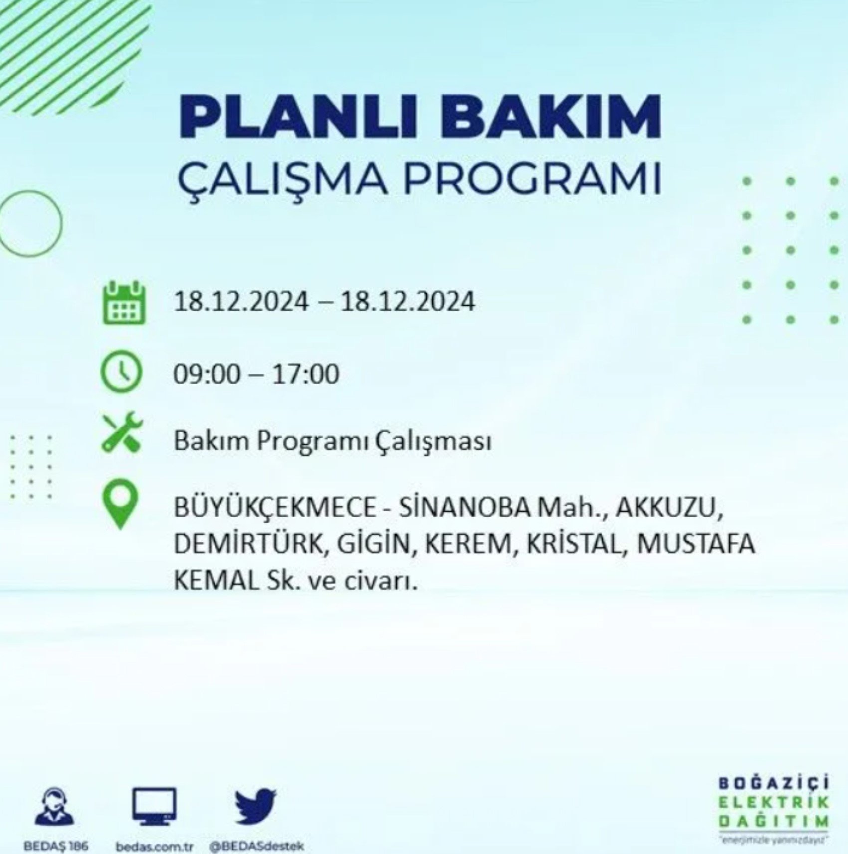 BEDAŞ açıkladı... İstanbul'da elektrik kesintisi: 18 Aralık'ta hangi mahalleler etkilenecek?