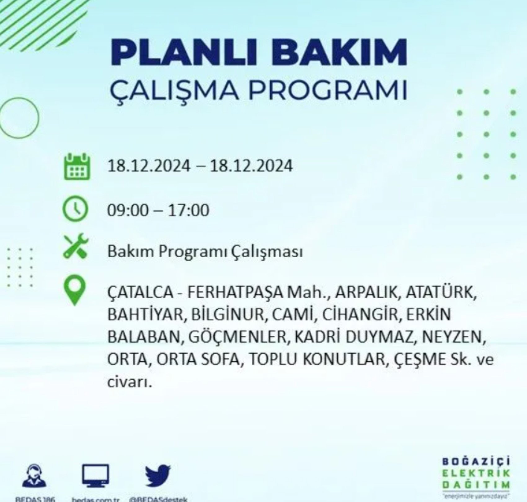 BEDAŞ açıkladı... İstanbul'da elektrik kesintisi: 18 Aralık'ta hangi mahalleler etkilenecek?