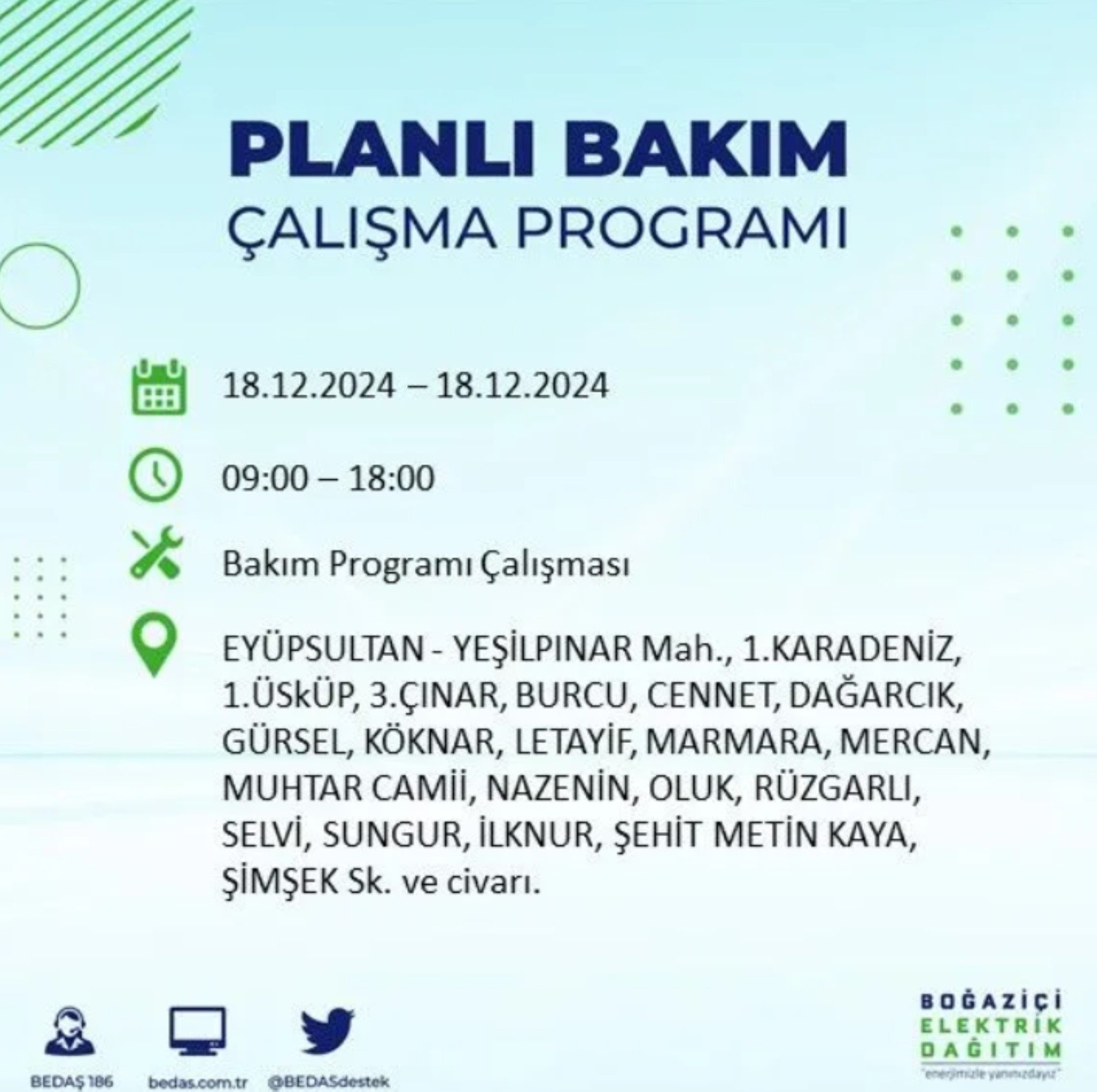 BEDAŞ açıkladı... İstanbul'da elektrik kesintisi: 18 Aralık'ta hangi mahalleler etkilenecek?