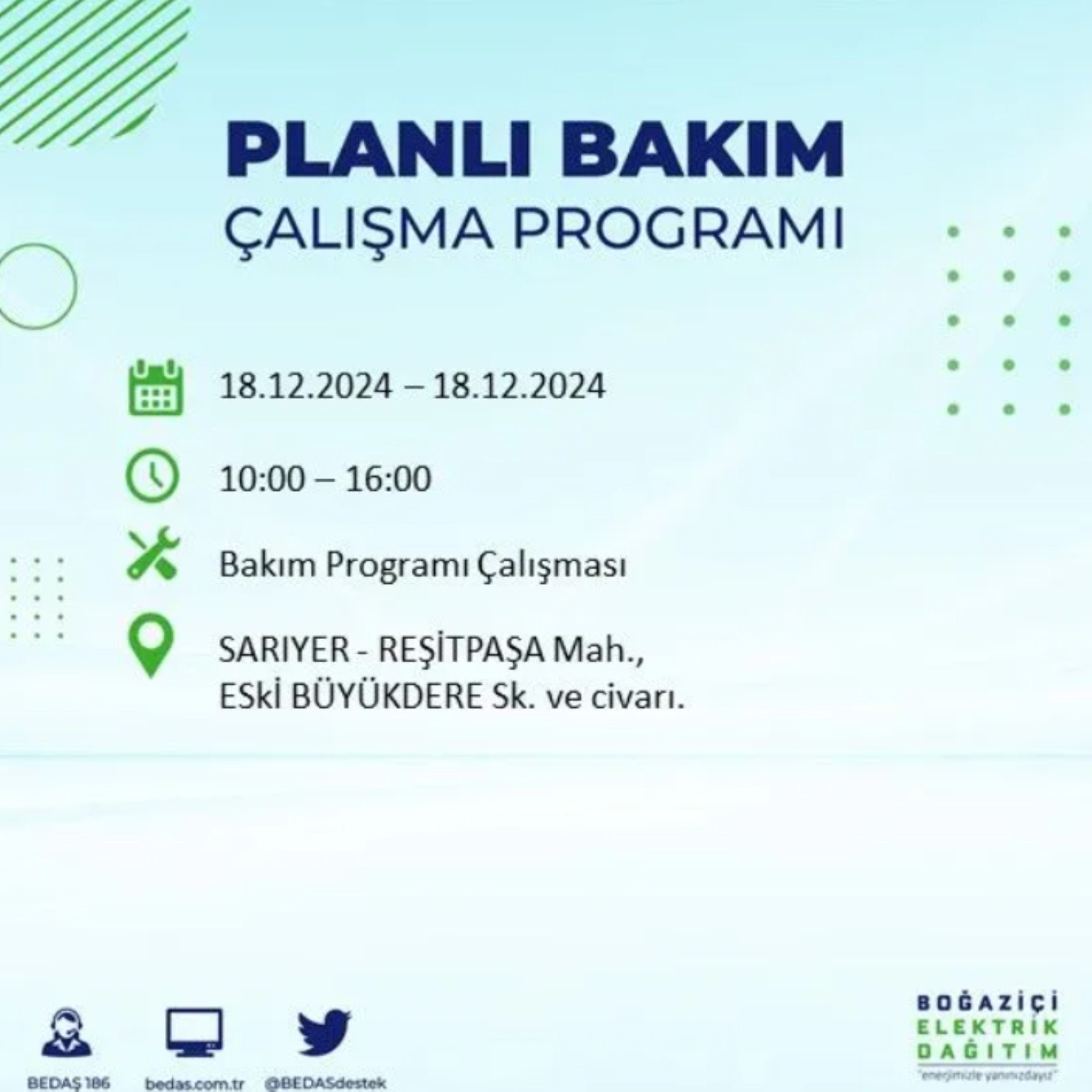 BEDAŞ açıkladı... İstanbul'da elektrik kesintisi: 18 Aralık'ta hangi mahalleler etkilenecek?