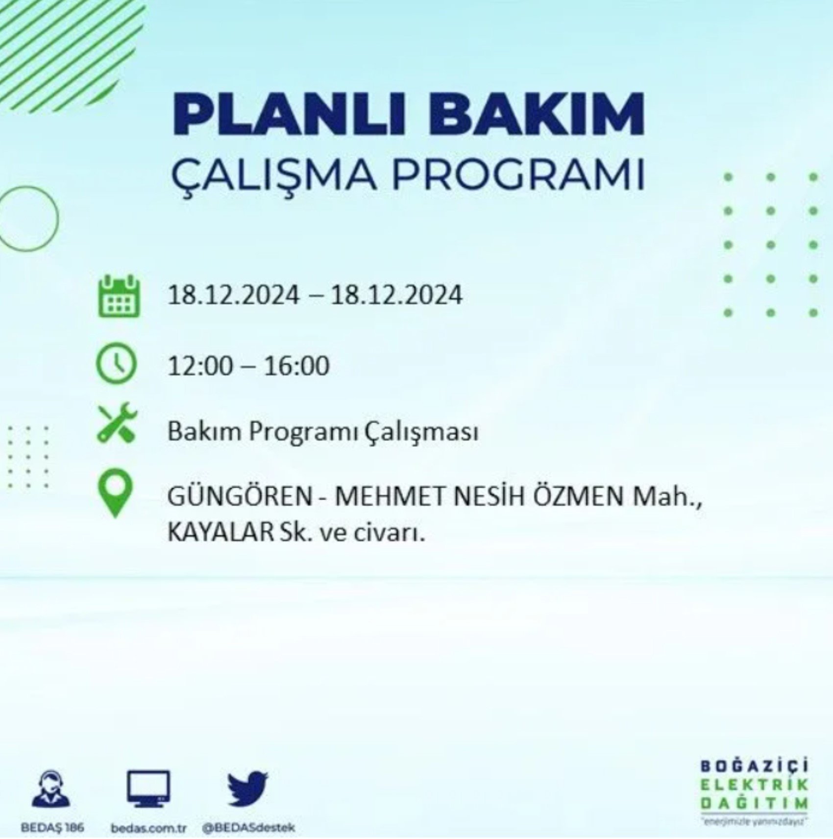 BEDAŞ açıkladı... İstanbul'da elektrik kesintisi: 18 Aralık'ta hangi mahalleler etkilenecek?