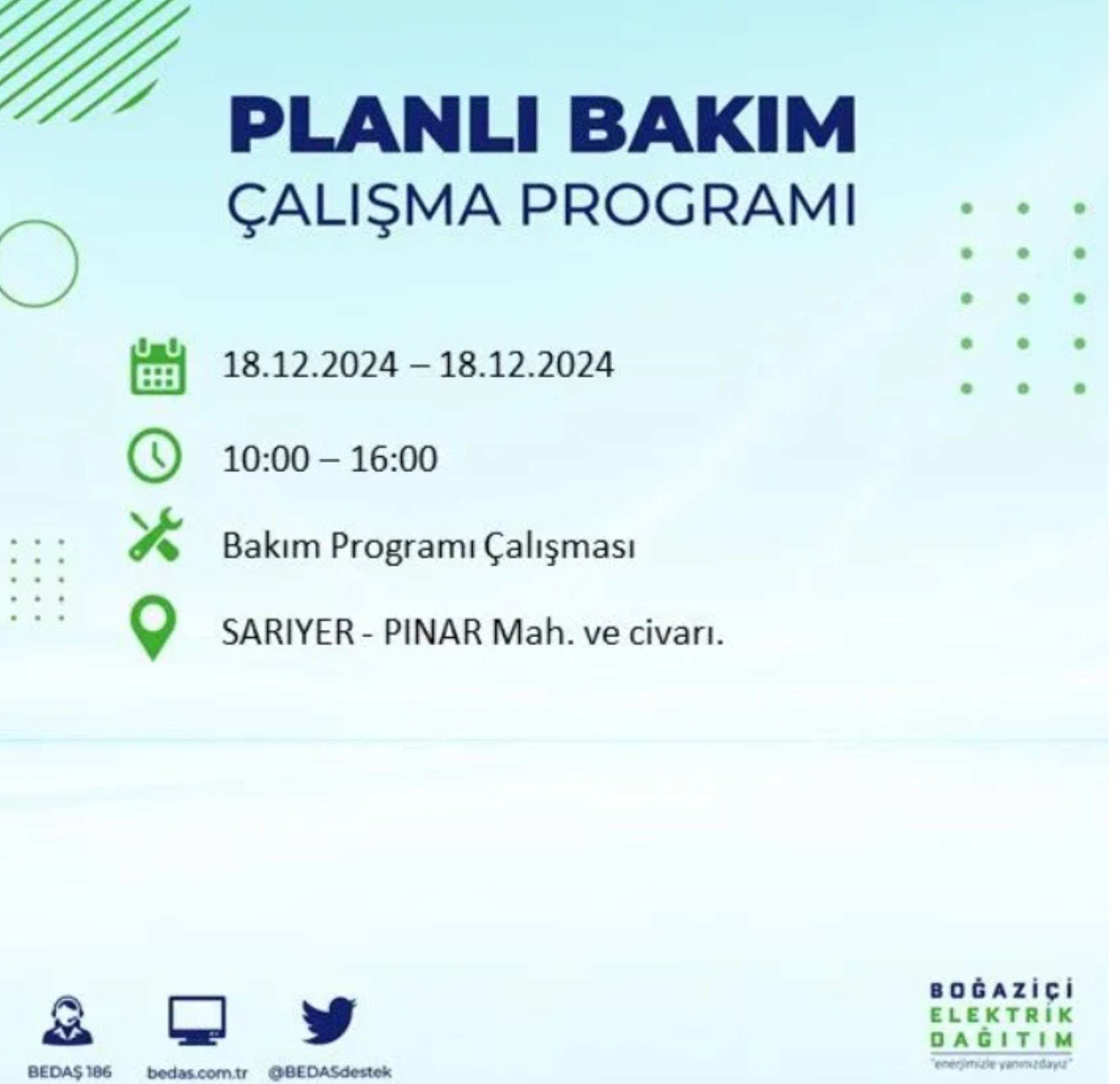 BEDAŞ açıkladı... İstanbul'da elektrik kesintisi: 18 Aralık'ta hangi mahalleler etkilenecek?