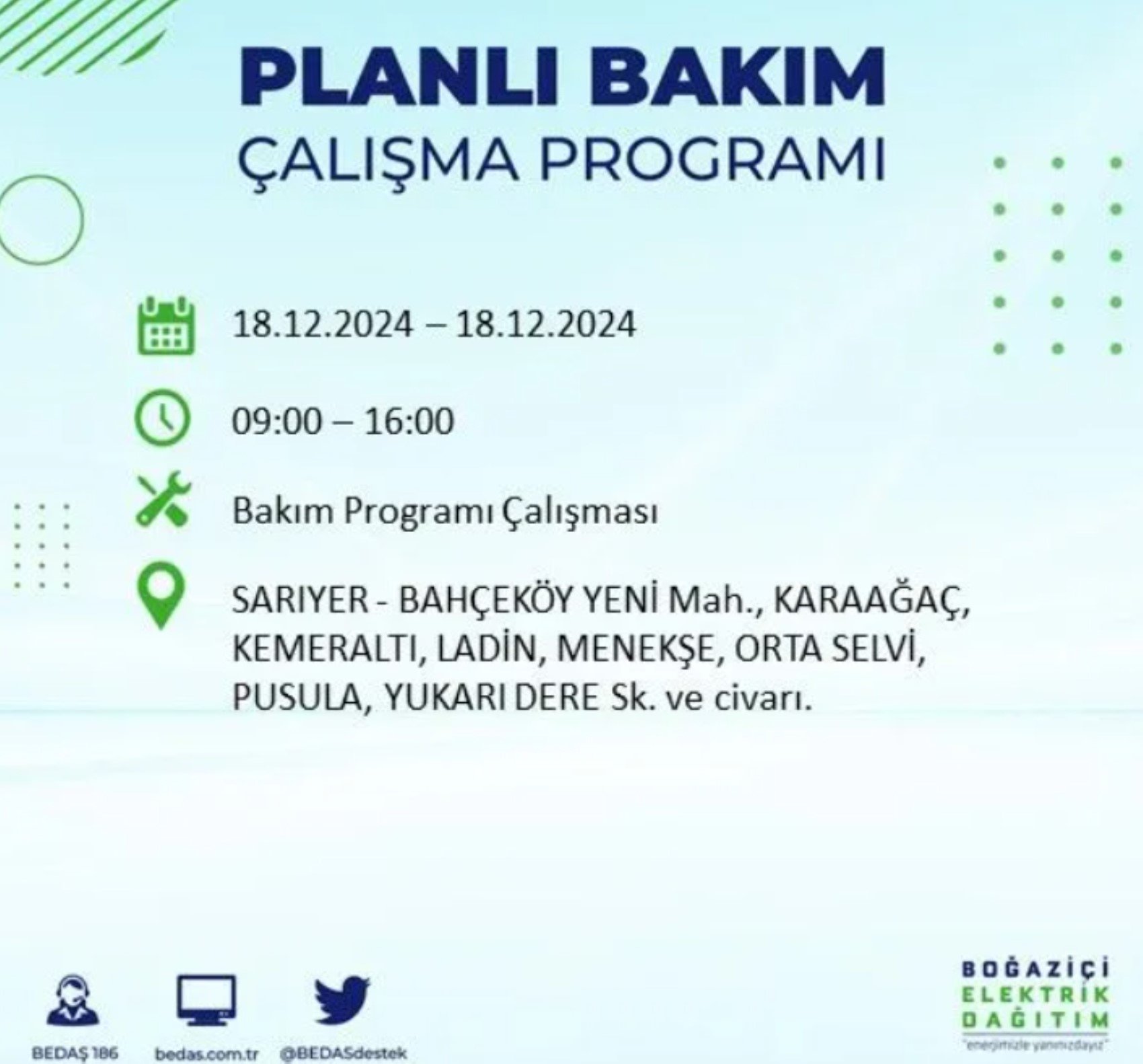 BEDAŞ açıkladı... İstanbul'da elektrik kesintisi: 18 Aralık'ta hangi mahalleler etkilenecek?