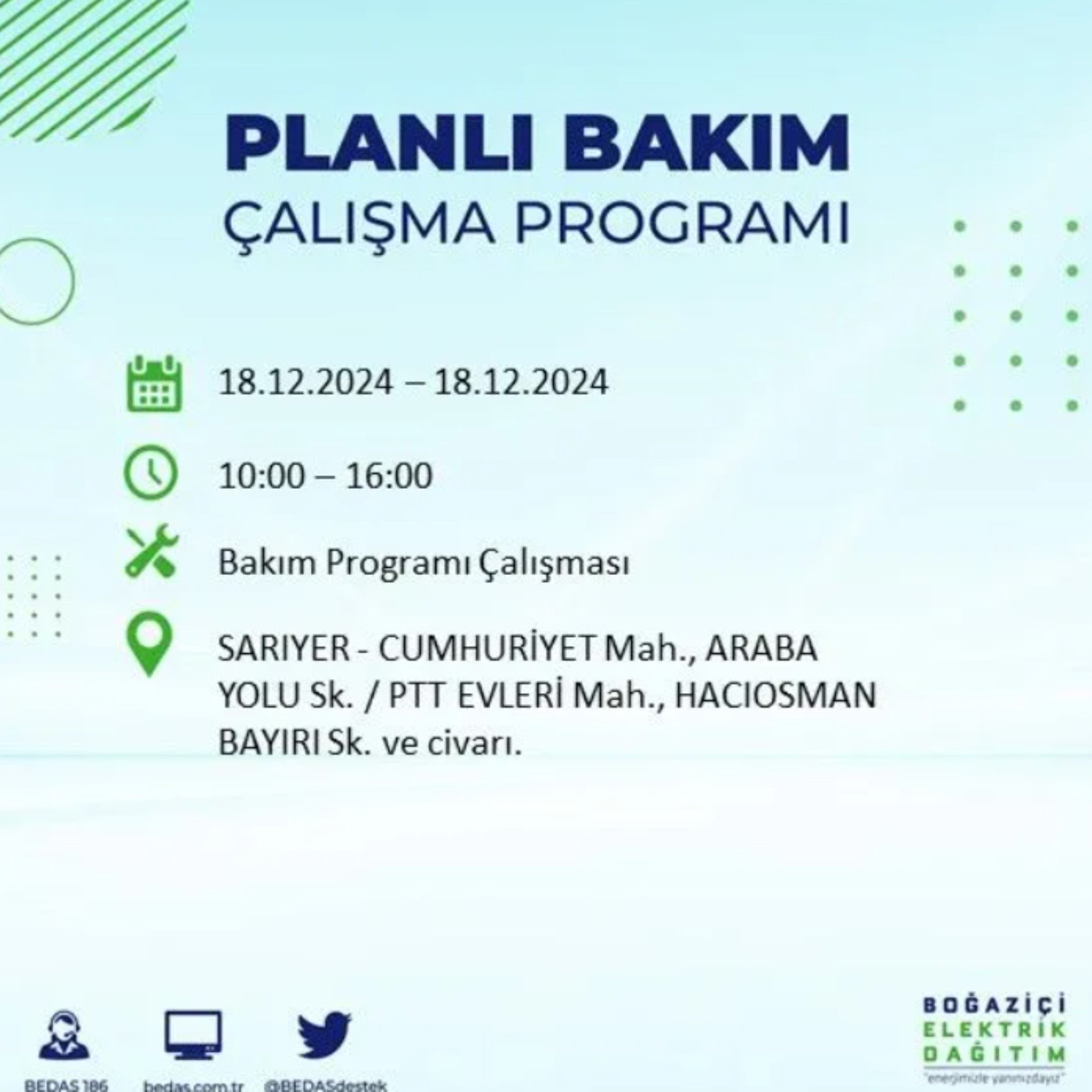 BEDAŞ açıkladı... İstanbul'da elektrik kesintisi: 18 Aralık'ta hangi mahalleler etkilenecek?