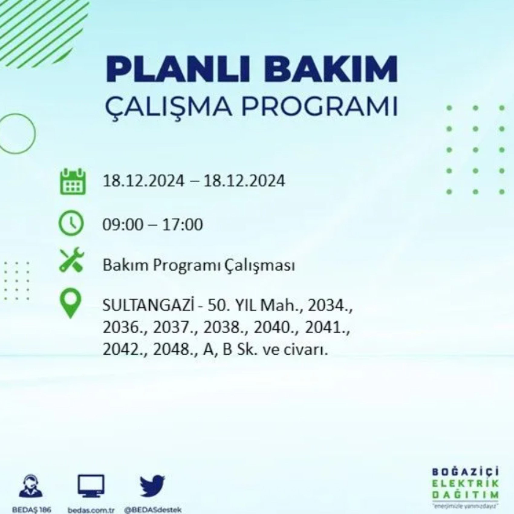 BEDAŞ açıkladı... İstanbul'da elektrik kesintisi: 18 Aralık'ta hangi mahalleler etkilenecek?