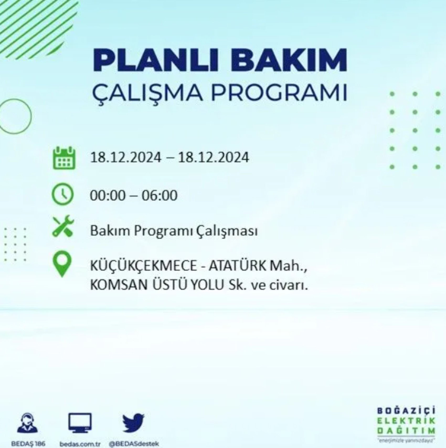 BEDAŞ açıkladı... İstanbul'da elektrik kesintisi: 18 Aralık'ta hangi mahalleler etkilenecek?