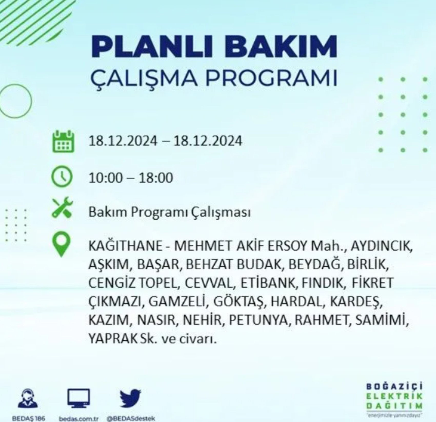 BEDAŞ açıkladı... İstanbul'da elektrik kesintisi: 18 Aralık'ta hangi mahalleler etkilenecek?