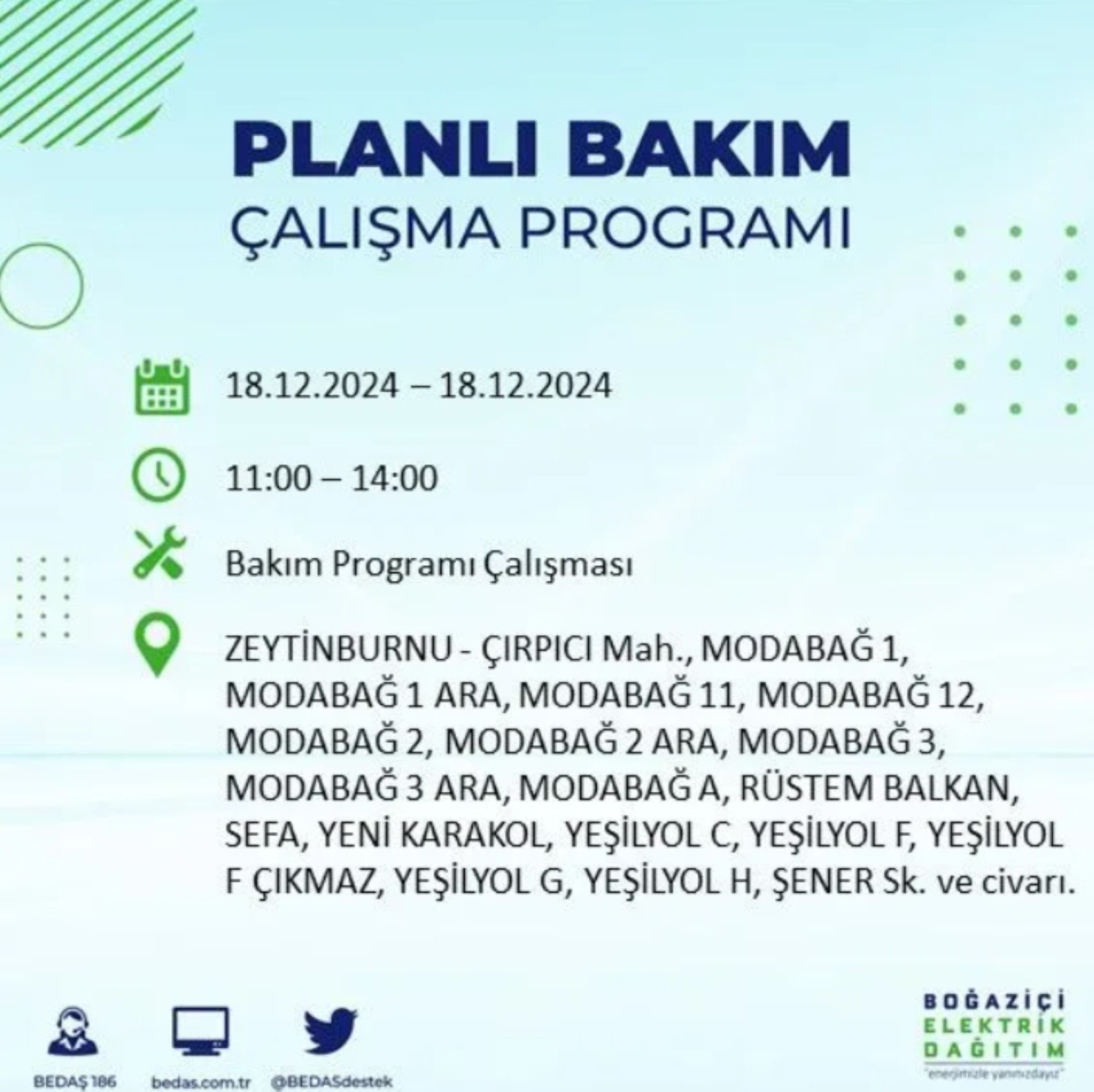 BEDAŞ açıkladı... İstanbul'da elektrik kesintisi: 18 Aralık'ta hangi mahalleler etkilenecek?