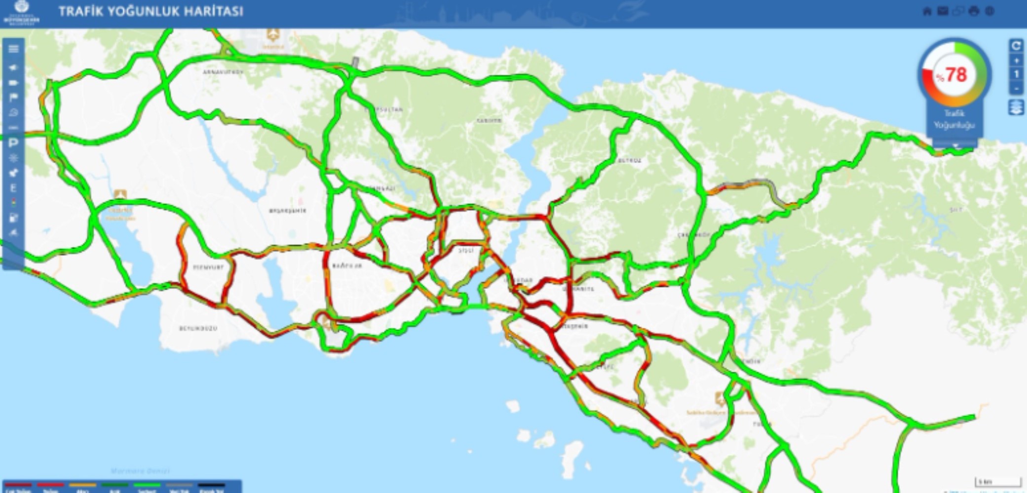 İstanbul’da yağmurla birlikte trafik felç oldu! Yoğunluk yüzde 80’e ulaştı